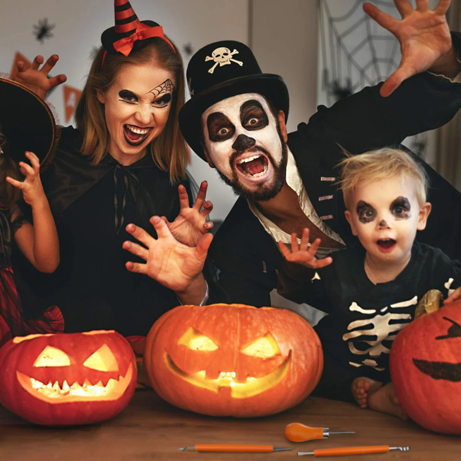 YAOMAISI Narzędzie do rzeźbienia dyni na Halloween, 11 rodzajów wysokowydajnych narzędzi do rzeźbienia ze stali nierdzewnej, z torbą