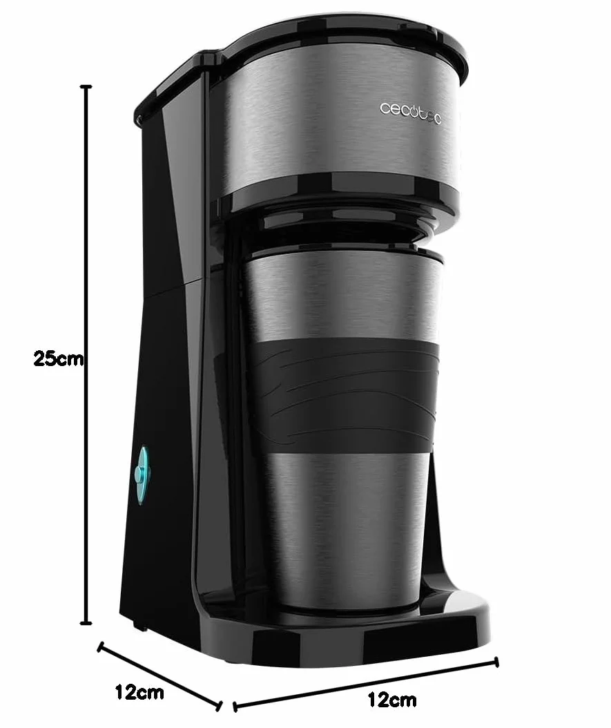 Cecotec Ekspres przelewowy Coffee 66 Drop&Go z termosem. moc 700 W, pojemność 420 ml, filtr kroploszczelny, stały lub papierowy, automatyczne wyłączanie, zbiornik z okienkiem, automatyczne wyłączanie