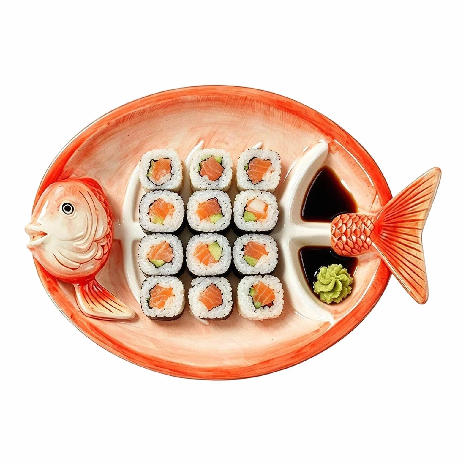 Ceramiczne naczynia do sushi, ręcznie malowana zastawa stołowa w kształcie ryby, talerze deserowe na pierogi, przekąski, przystawki, owoce, przyjęcie urodzinowe, festiwal, kolacja, do użytku domowego