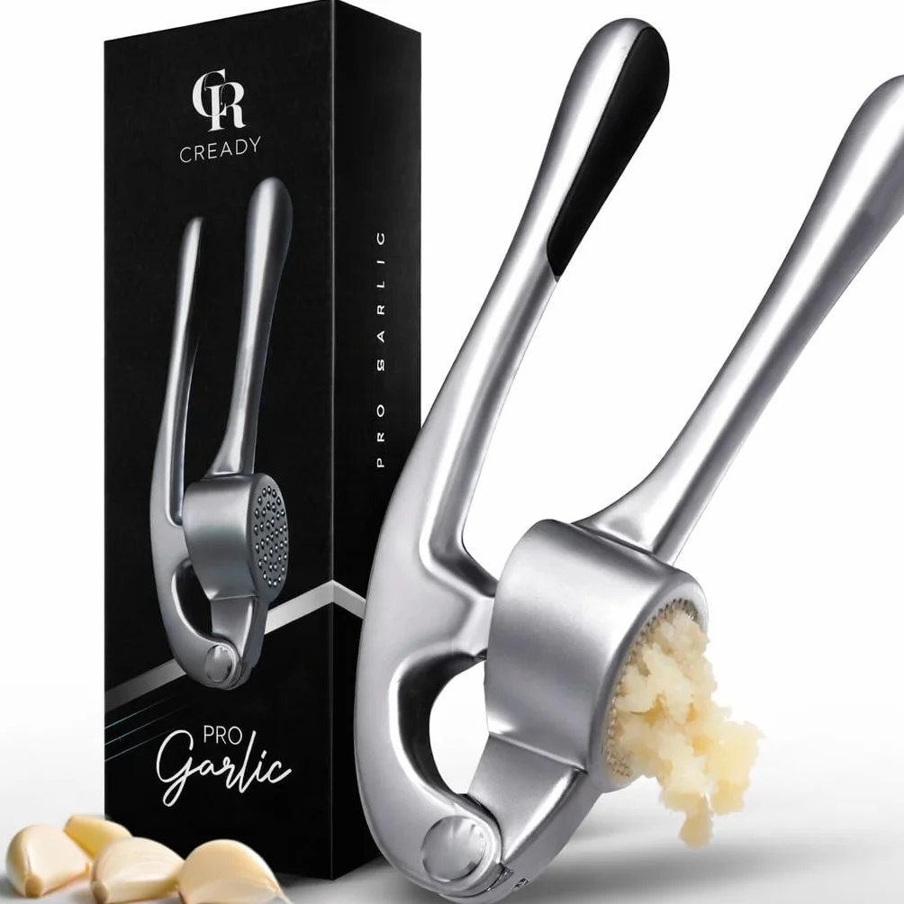 ProGarlic® Praska do czosnku – Łatwa w użyciu i czyszczeniu wyciskarka – Bezwysiłkowe siekanie czosnku i imbiru – Wyciskanie bez konieczności obierania – Wytrzymała i trwała praska do czosnku