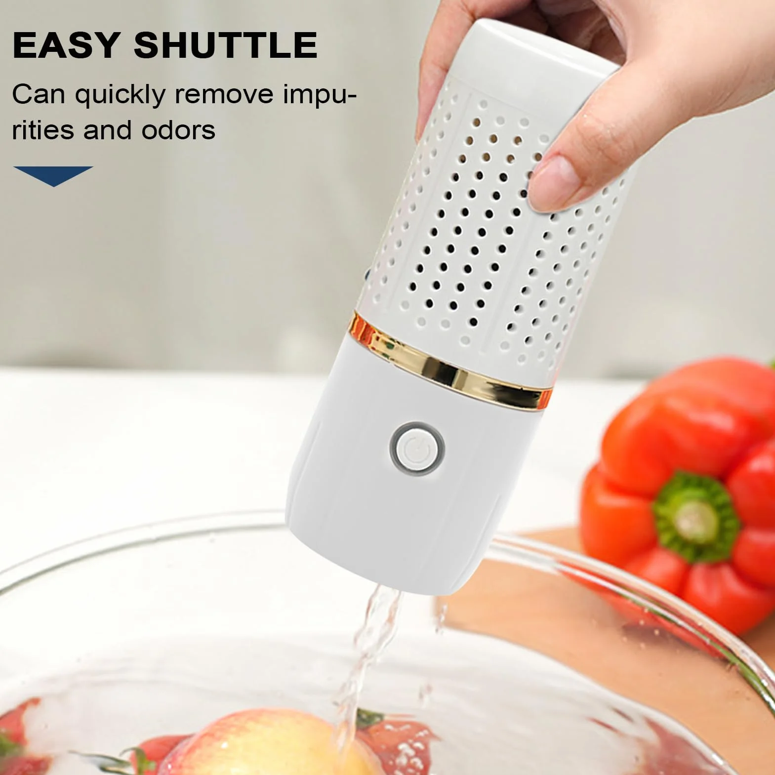 Fruit Washing Machine, USB Produce Cleaner, 3.86x3.86x6.1 Inches Cordless Food Purifier, Long Lasting Cleaning Device with Powerful Function for Cooking Kitchen Grain Preparation
