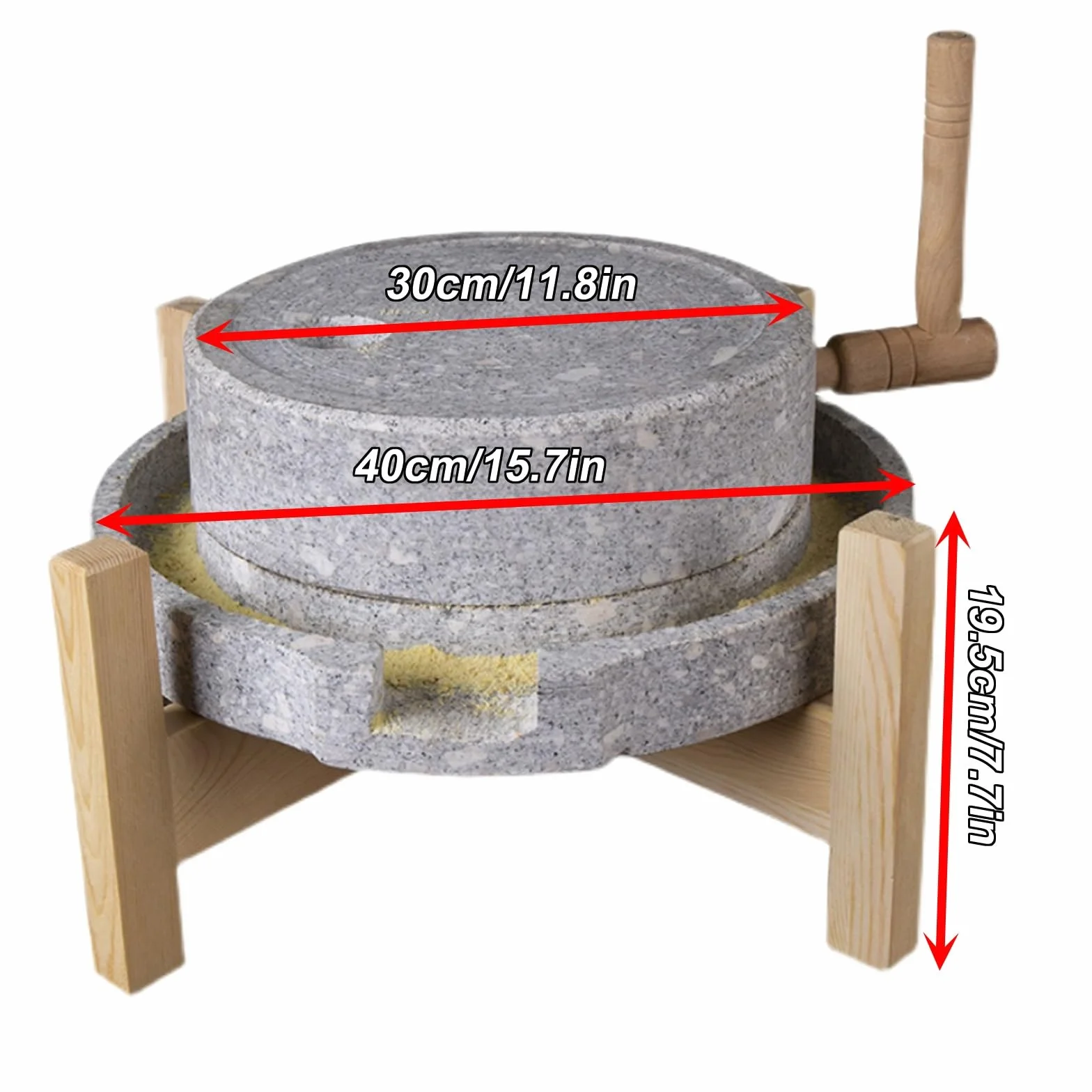 Tarcza szlifierska do kamienia naturalnego, młynek do zboża z kamienia, ręczny młynek kamienny/młynek na mokro i na sucho, szlifierka ręczna do domowej kuchni (30cm/11.8in)