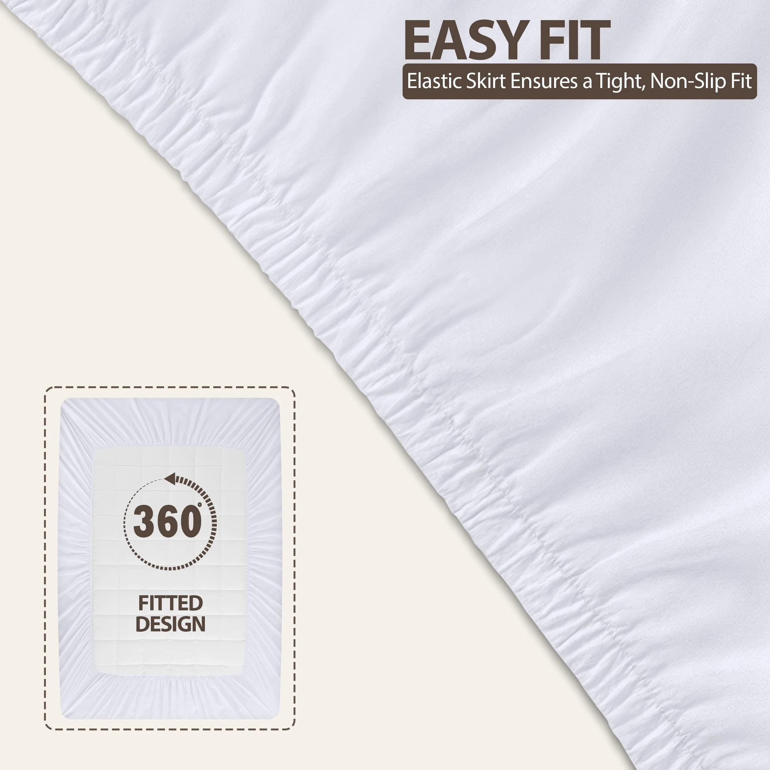 Utopia Bedding Pikowana dopasowana podkładka na materac premium rozmiar queen size - poduszka górna nakładka na materac - elastyczny dopasowany puszysty ochraniacz na materac - pokrowiec na materac