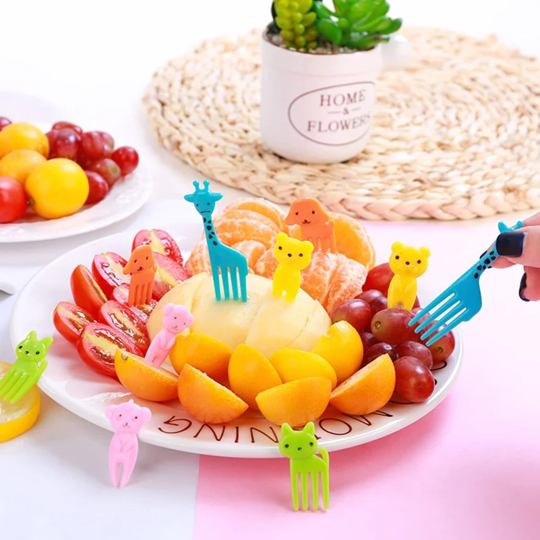 30 sztuk Fruit Forks Kids, Mini widelec do owoców wielokrotnego użytku, widelec deserowy dla dzieci i dorosłych