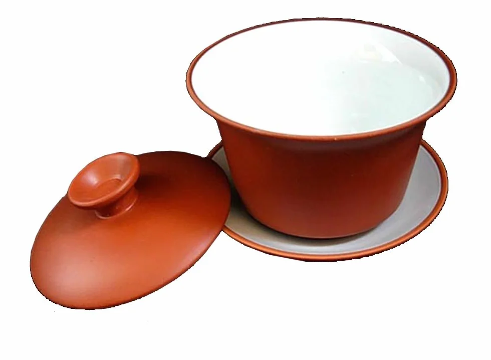 Filiżanka do herbaty 150 ml Kungfu miseczka do herbaty, biała glazura, czerwona filiżanka