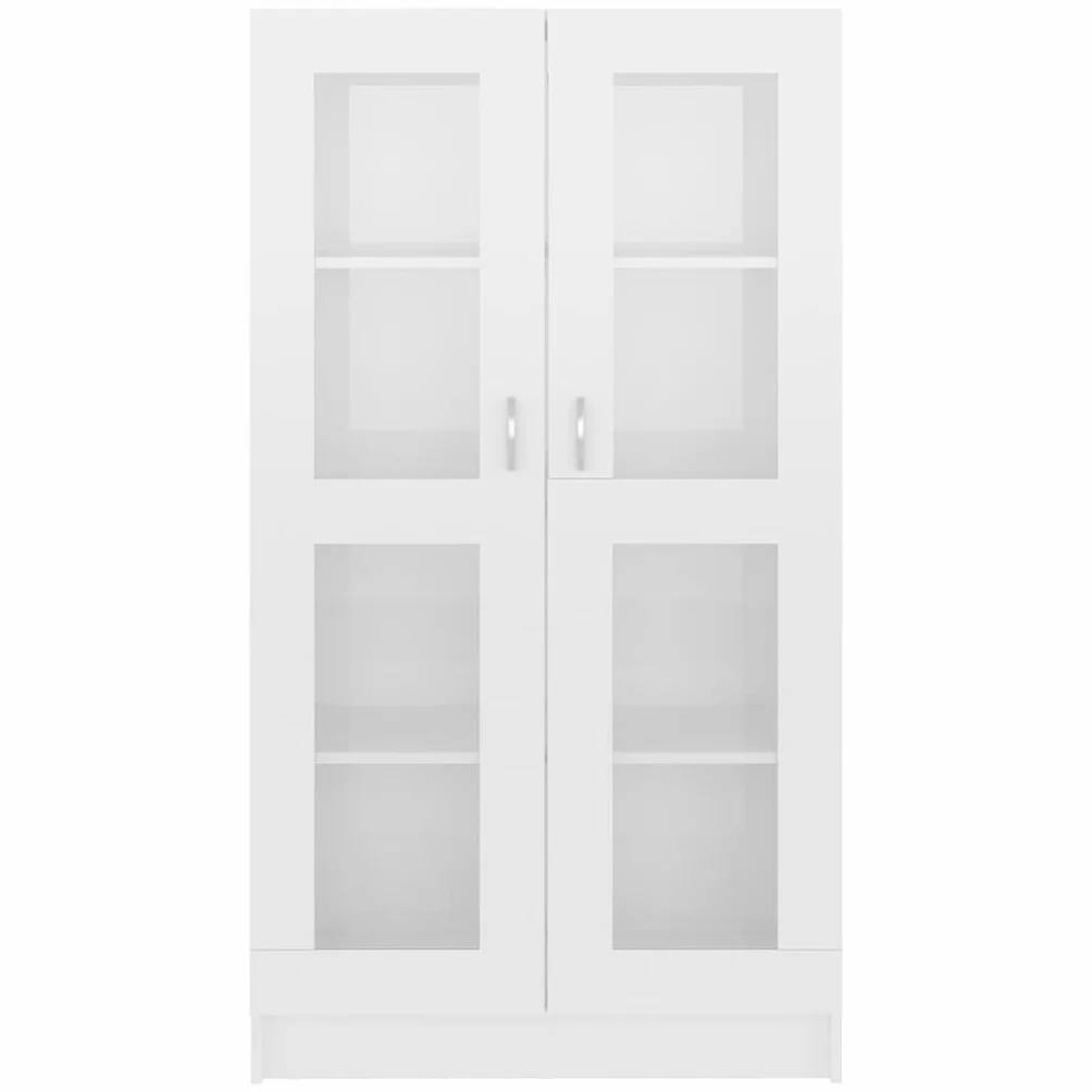 Szafa z witryny, wysoki połysk, biały, materiał drewnopochodny, 82,5 x 30,5 x 150 cm, z 4 półkami i 2 drzwiami, wolnostojąca, nie zajmuje dużo miejsca, do salonu, biura, sypialni, miejsca do