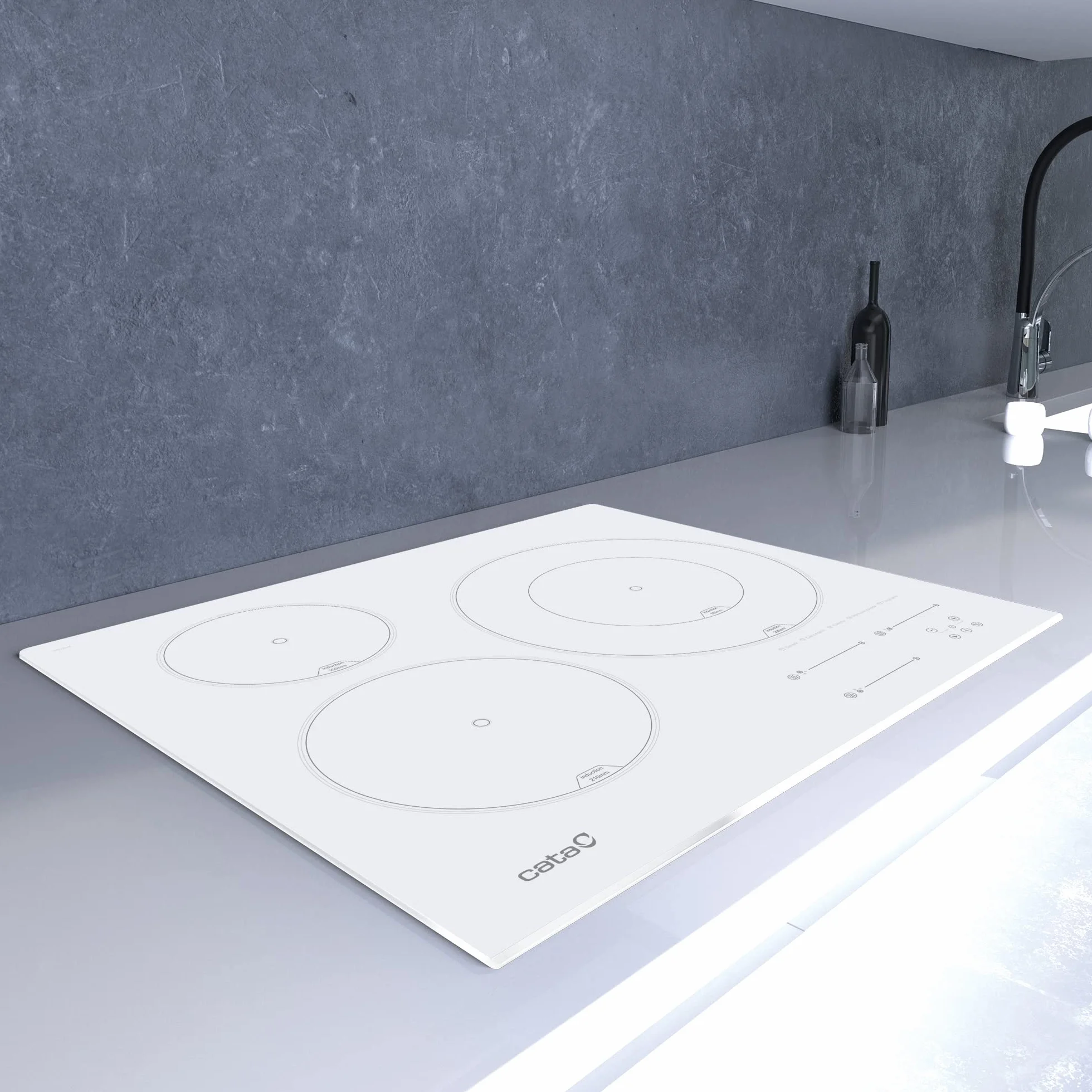 Degustacja | Płyta indukcyjna | Model INSB 6030 WH | 3 strefy gotowania | 9 poziomów mocy + Booster | Szerokość 60 cm