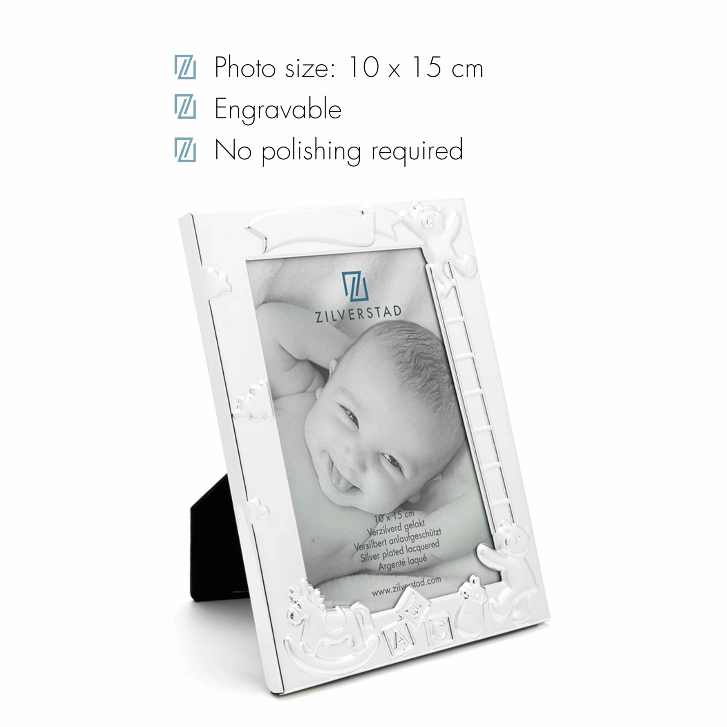 Zilverstad - Baby ABC Ramka na zdjęcia 10x15 srebrna
