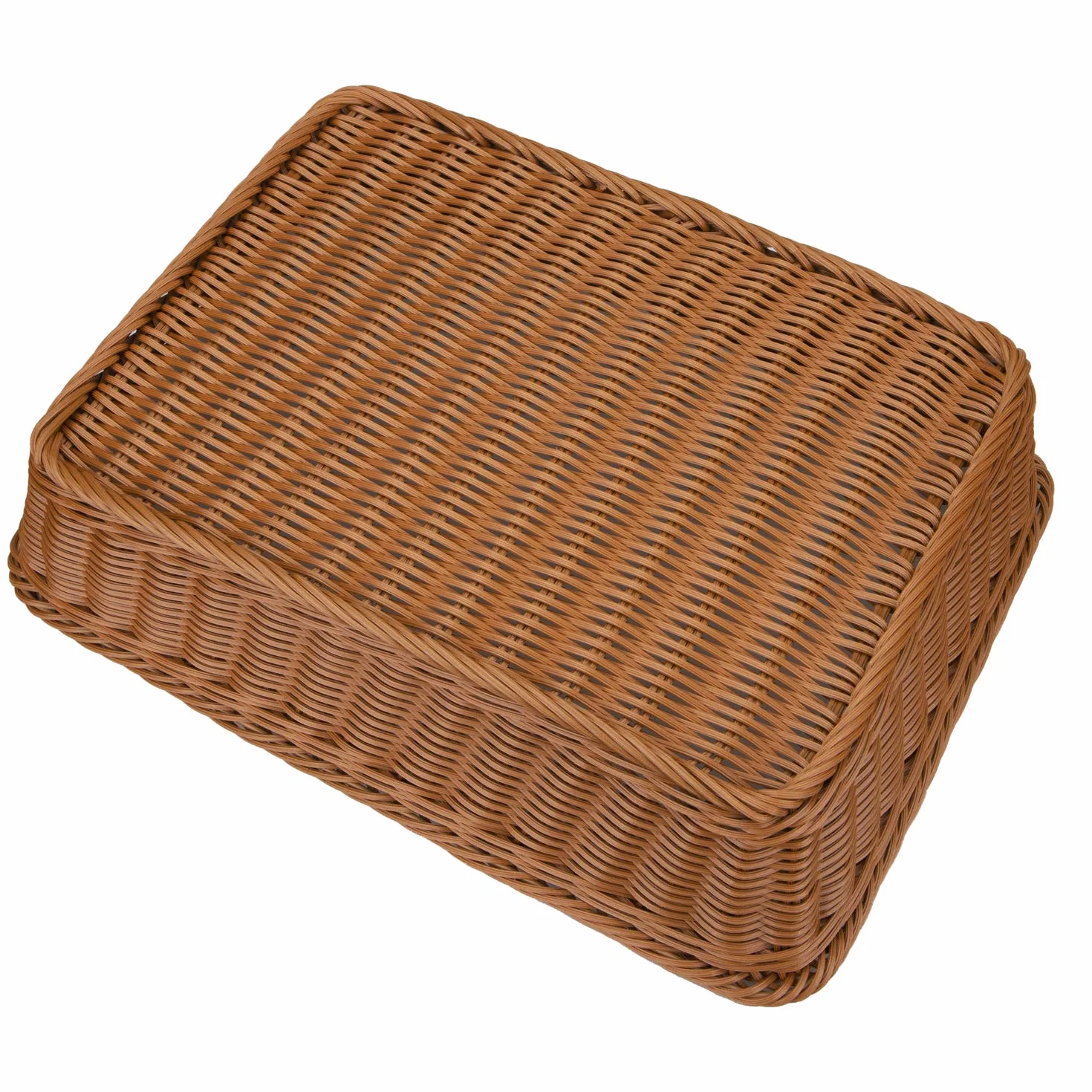 Yarlung Tkany kosz na chleb, plastikowe wiklinowe kosze na owoce, 40 x 30 cm, imitacja rattanowych tacek do serwowania żywności do warzyw, kuchni, restauracji, na zewnątrz, brązowy