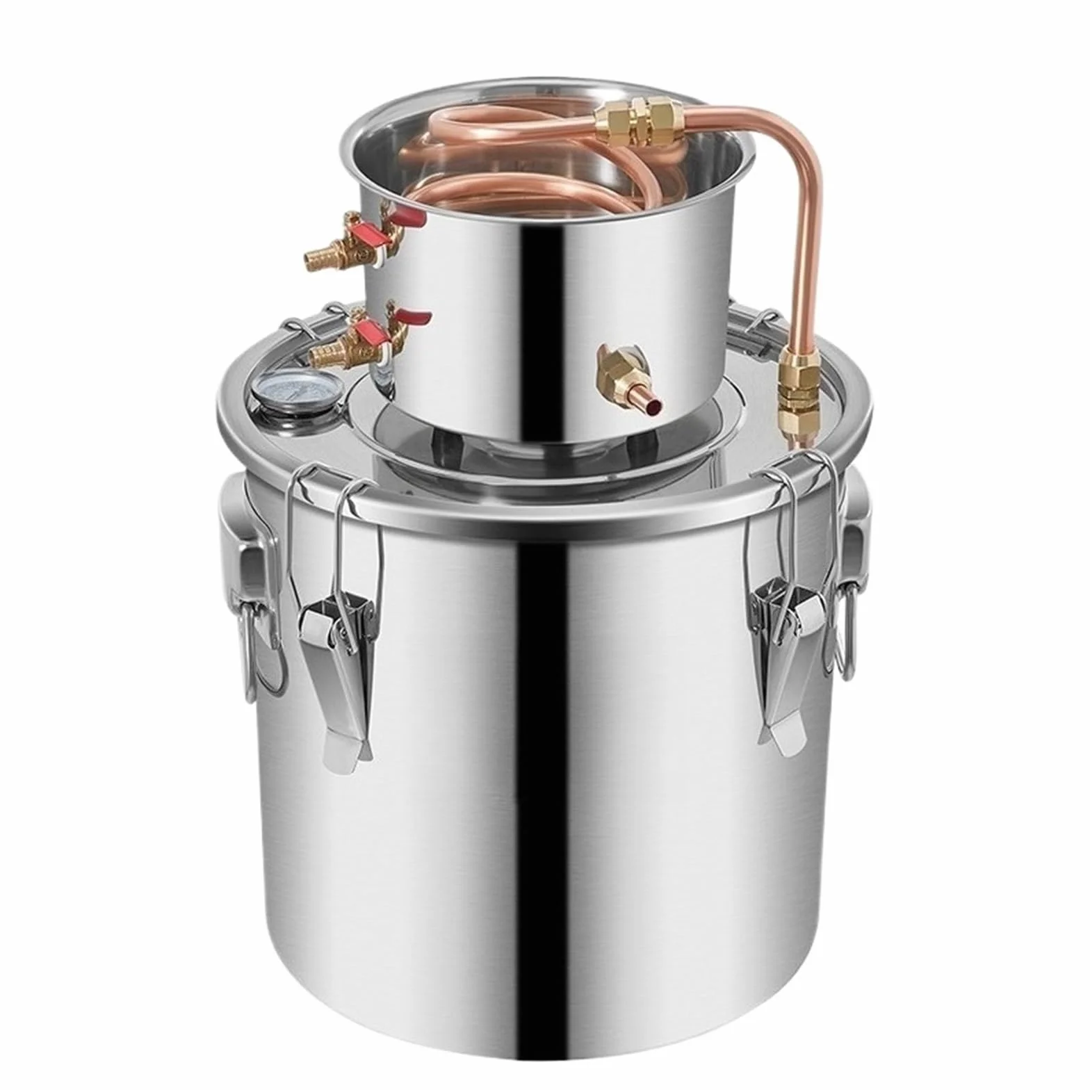Destylator Moonshine Alkohol Nadal Ze Stali Nierdzewnej Miedź DIY Domowe Napary Zestaw Do Warzenia Olejków Eterycznych Z Wodą I Winem Autentyczne Warzenie Piwa(50L)