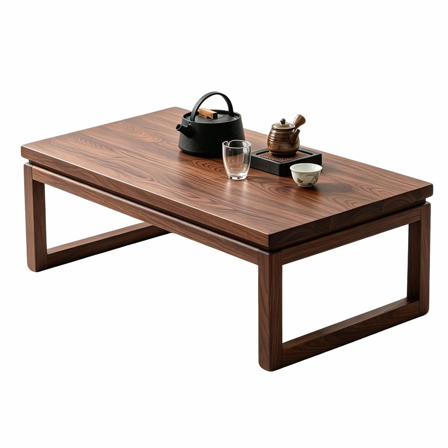 Stoły podłogowe,Stolik do herbaty z niskimi nogami,Stolik kawowy | Drewniany stolik,Prostokątny stół Tatami,Meble domowe,Małe przestrzenie (A,L100cm/39,4in*W55cm/21,7in)