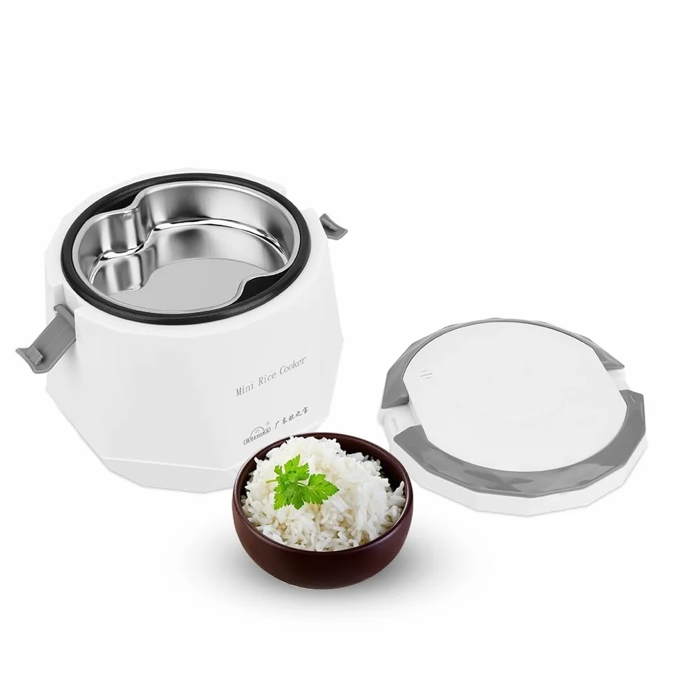 Mini Urządzenie do Gotowania Ryżu, 12 V 1,6 L 2-3 Osoby Przenośne Urządzenie do Gotowania Ryżu Podróżne Samochodowe Urządzenie do Gotowania Ryżu Elektryczne Naczynie do Gotowania