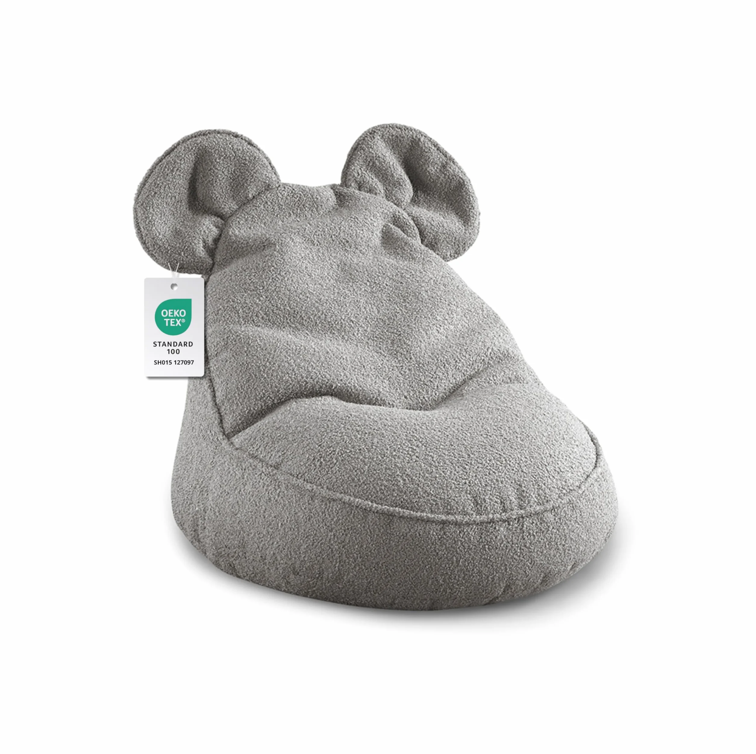 Gutekissen® Kinder Sitzsack „Miki” z usszami – Wygodny, dywan stolarski Montessori do pokoju dziecięcego (szary, 68/68/50 z usszami)
