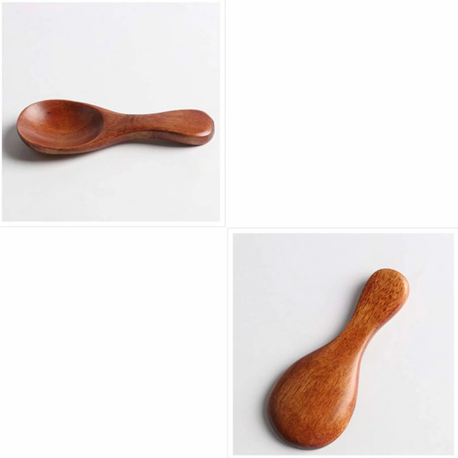 Dulau 6 sztuk mini łyżeczek drewnianych z krótką rączką, mała łyżka do soli do kąpieli, mała łyżka do małych słoików na dżemy, przypraw, cukru, kawy, herbaty, słodyczy.