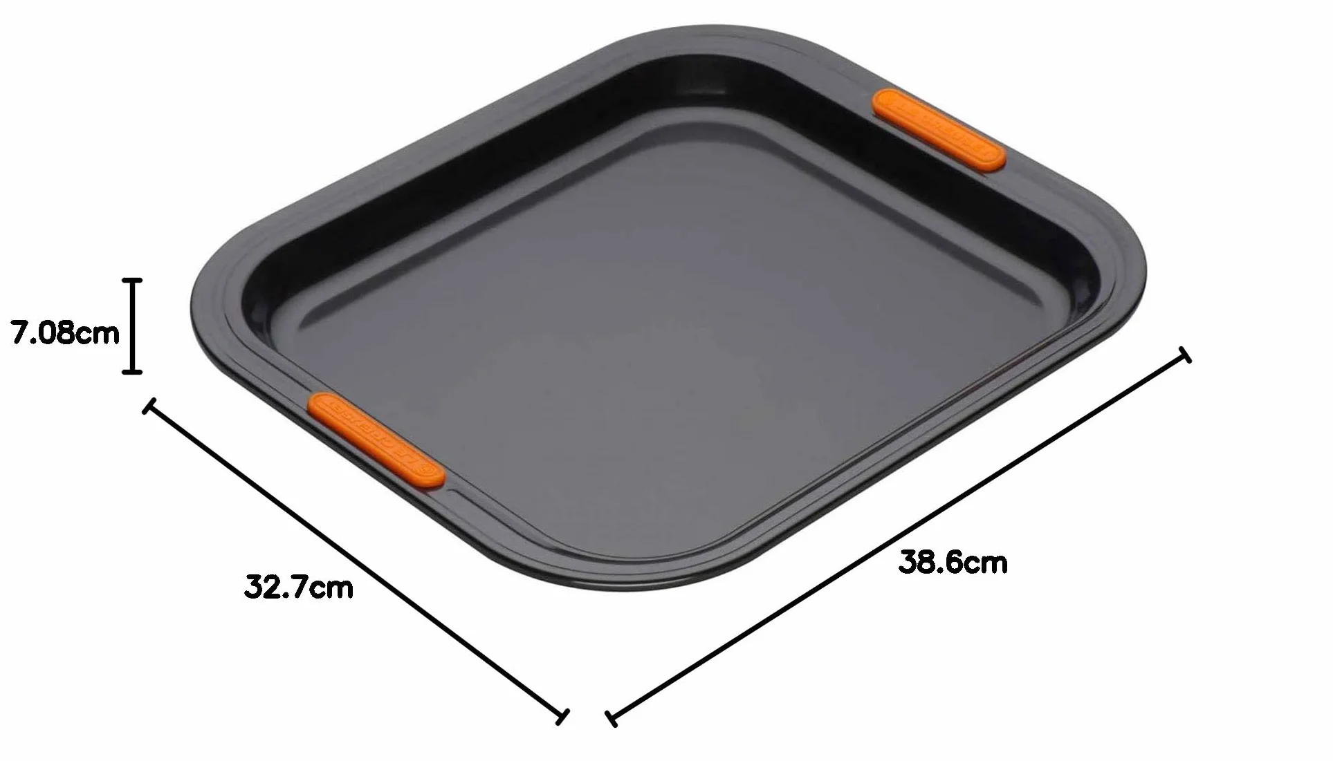 LE Creuset hartowane nieprzywierające naczynia do pieczenia prostokątna taca do piekarnika, 31 cm, czarna