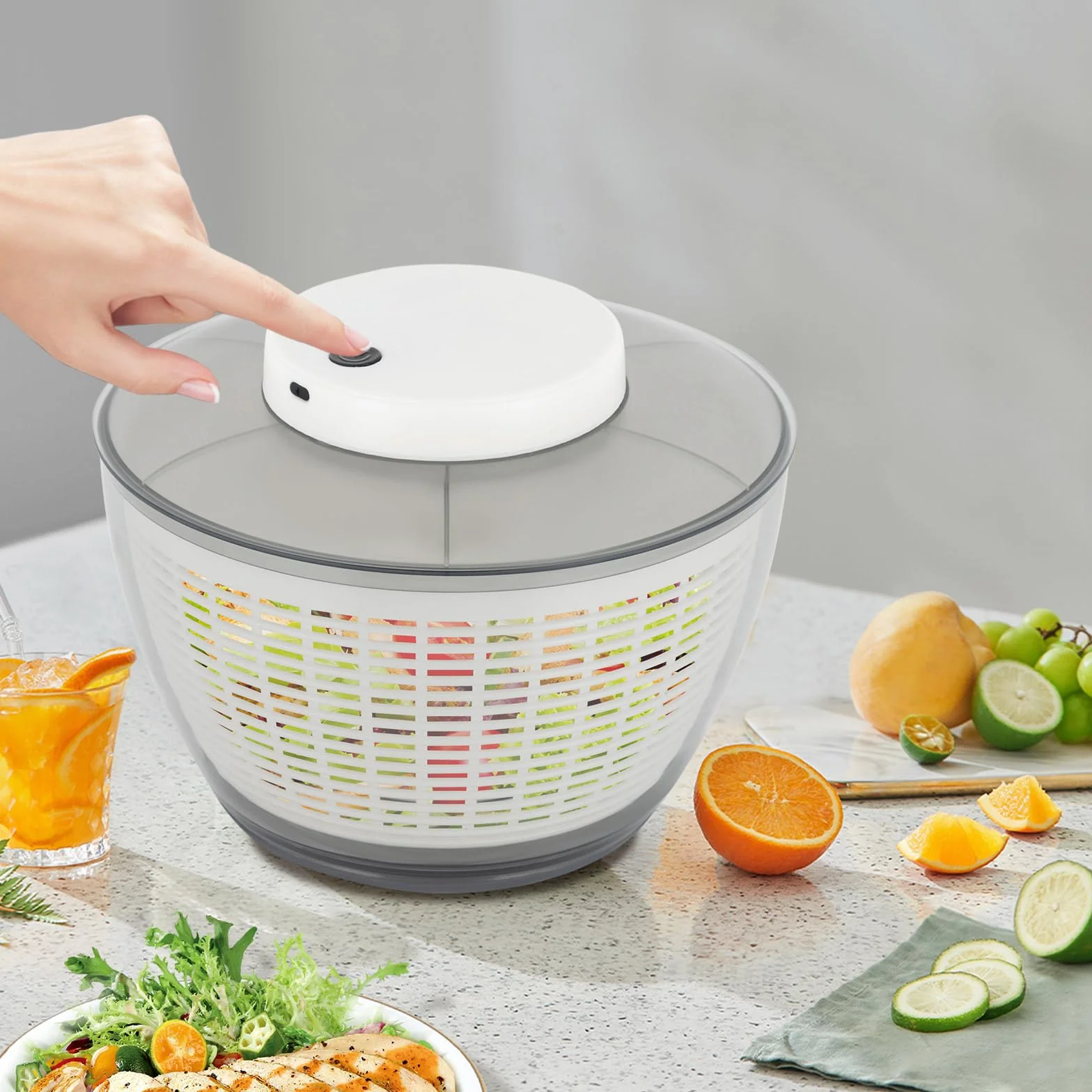 Elektryczna wirówka do sałaty 4,3 L USB automatyczne odwodnienie