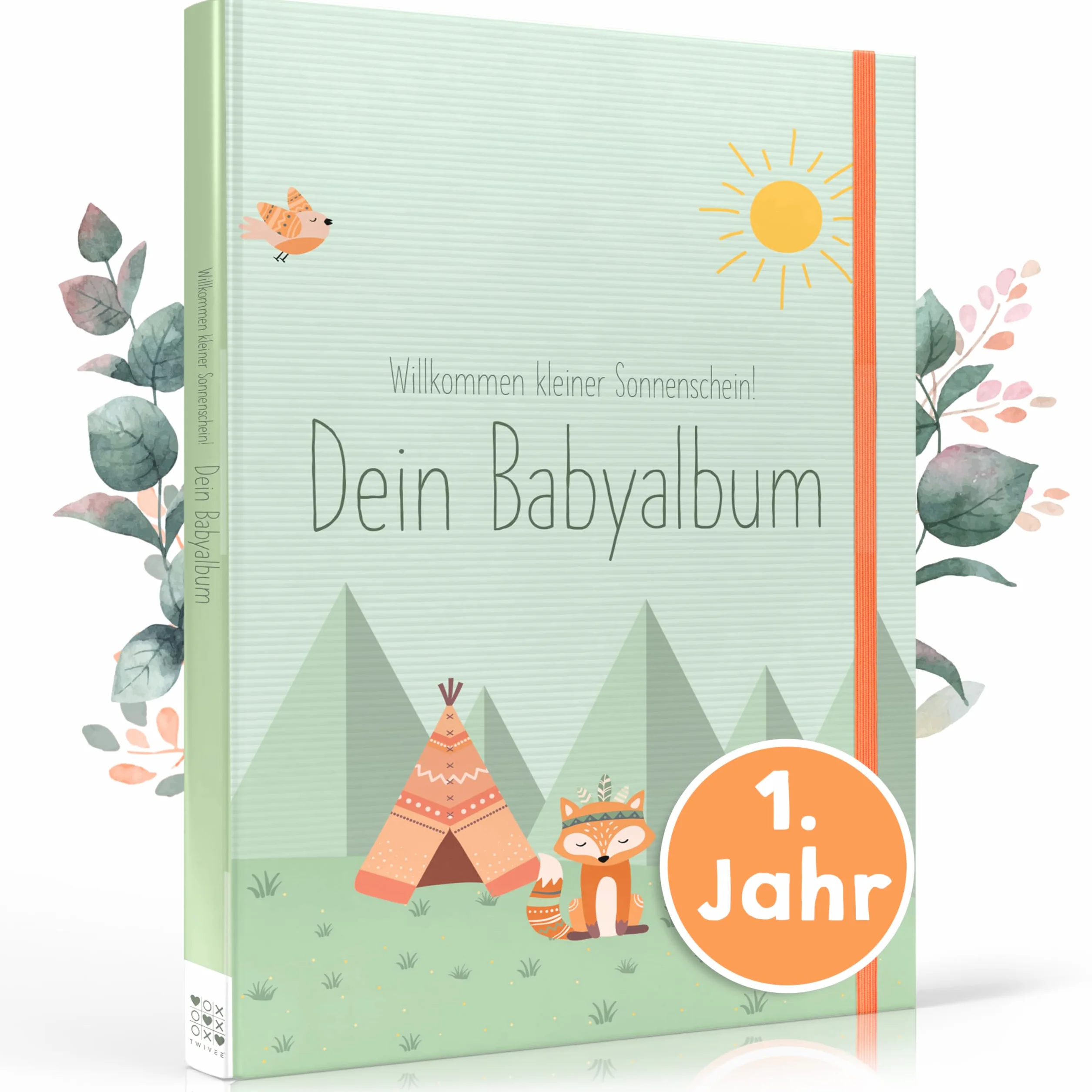 TWIVEE - Babyalbum - Babybuch zum Eintragen - Mädchen und Jungen - Baby - Erinnerungsbuch für das erste Jahr