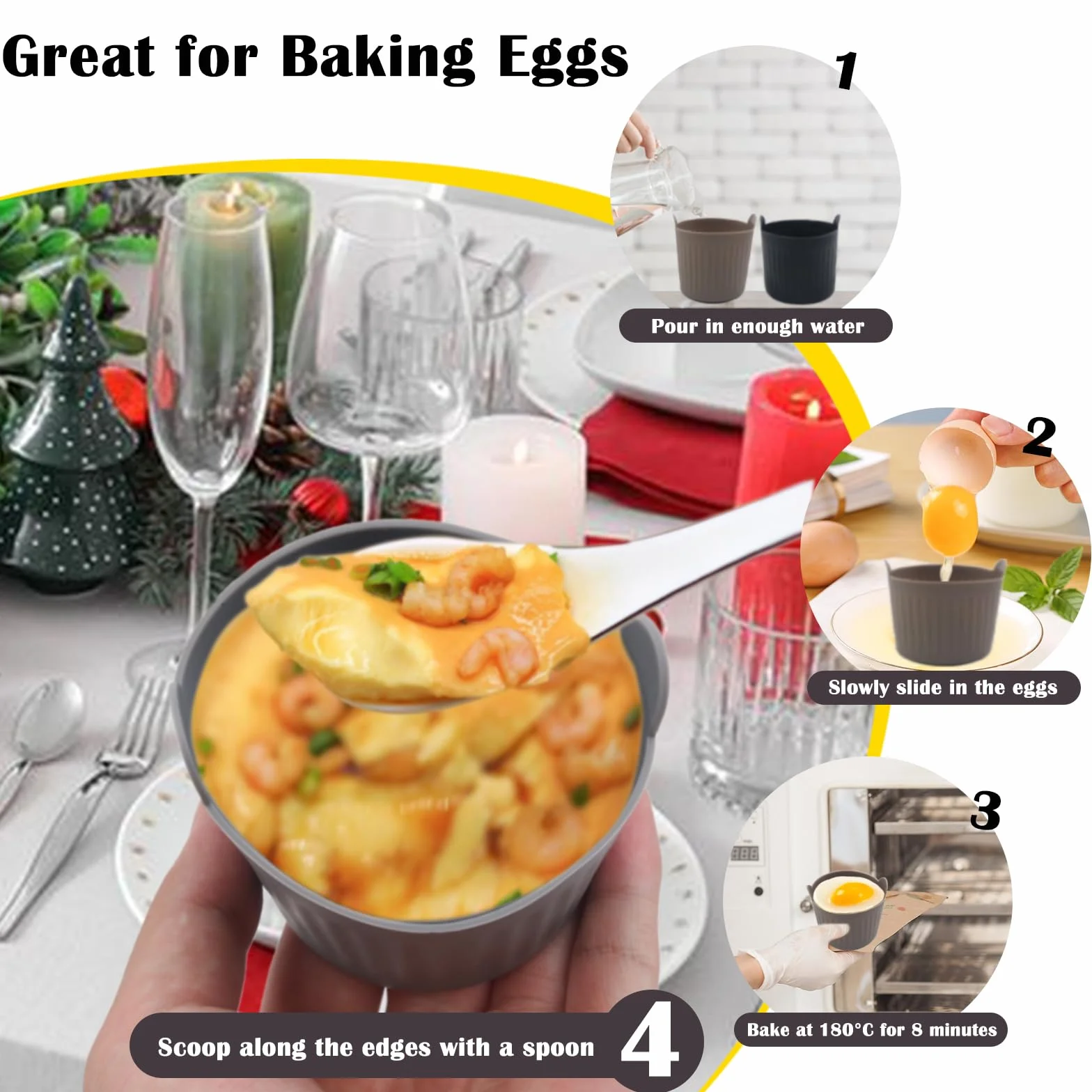 6 sztuk silikonowych form do Airfryer, wielokrotnego użytku akcesoria do Airfryer formy do jajek, wymienne papier do pieczenia akcesoria do urządzenia do smażenia na gorąco do przygotowywania ciast