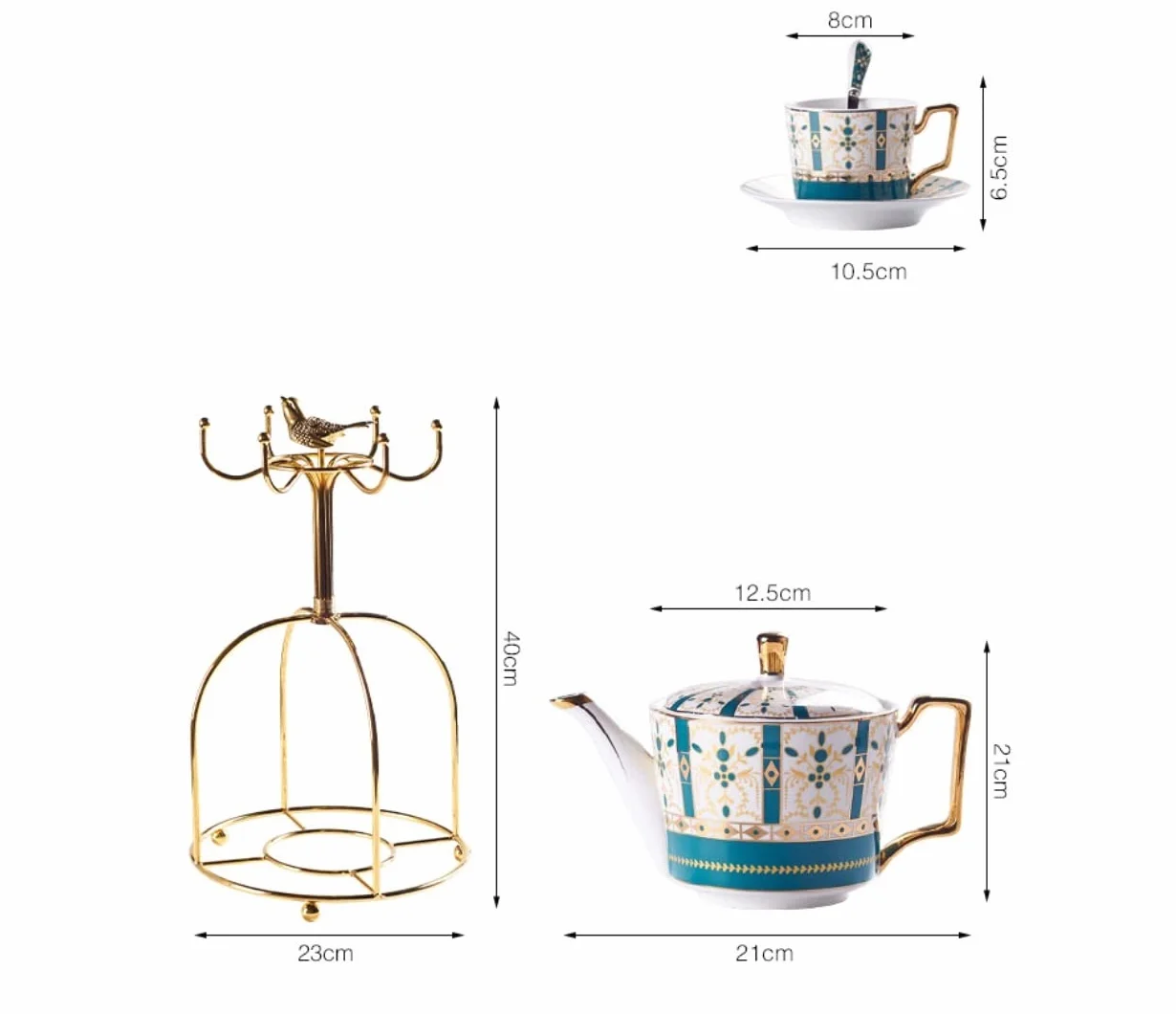 Zestaw Herbaty 14 Szt. Zestaw Do Herbaty Styl Europejski Szkliwiona Porcelana Serwis Kawy I Z Filiżankami Spodkiem Popołudniowa Herbata Drinkware Dla Domu Dzbanek do Filiżanki