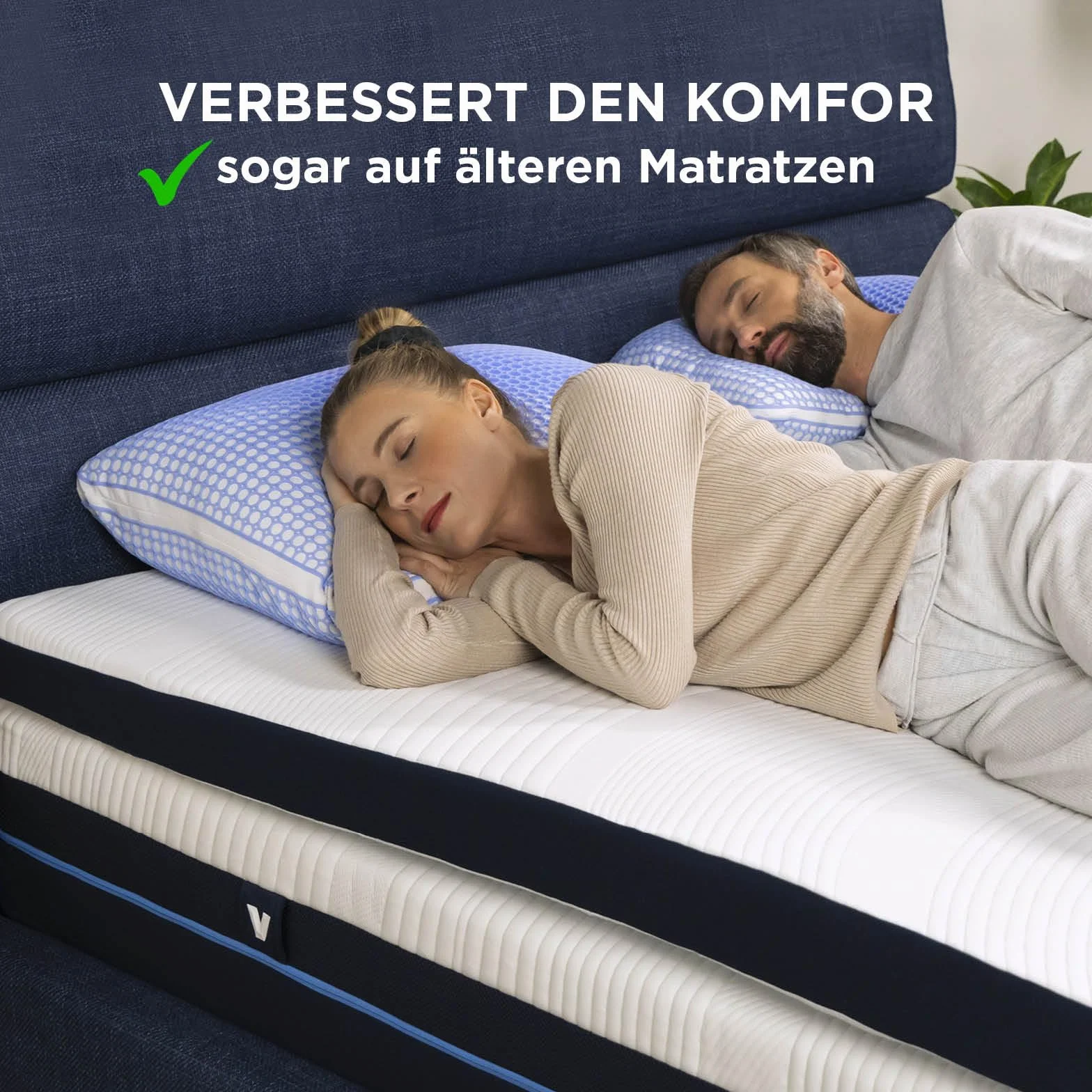 Vitapur MemoElite Hybrid Nakładka na materac 180x200 | Pianka memory | Chłodząca i oddychająca | Ochraniacz na materac