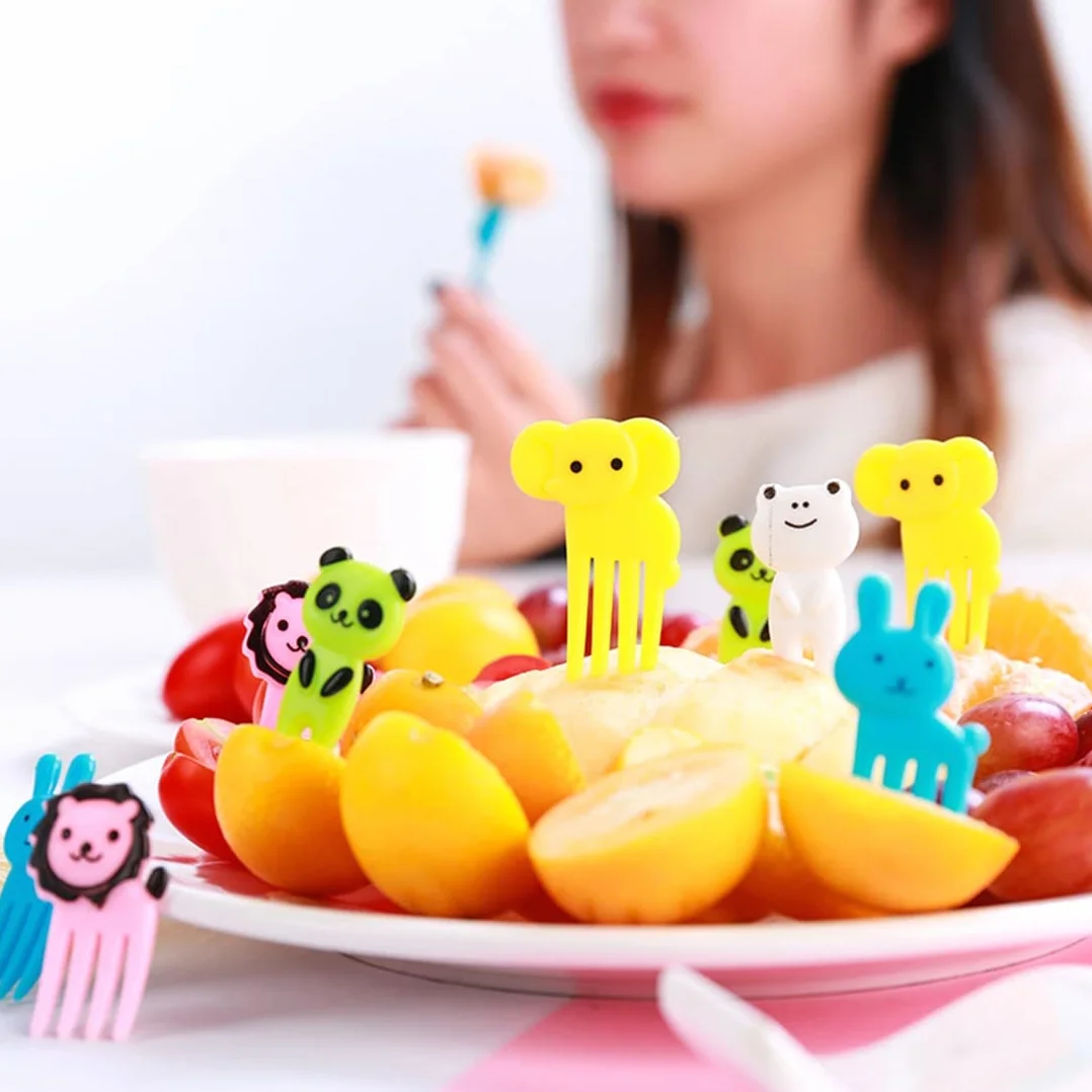 30 sztuk Fruit Forks Kids, Mini widelec do owoców wielokrotnego użytku, widelec deserowy dla dzieci i dorosłych