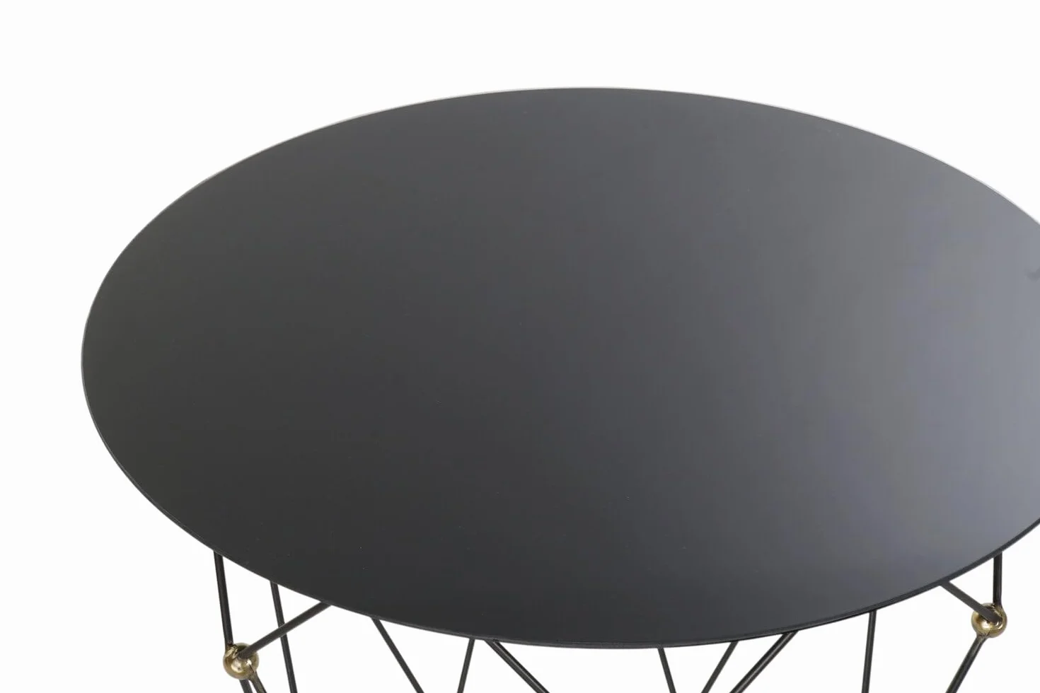MESITA AUXILIAR METAL CRISTAL 70X70X60 NEGRO_ AlexandreHouse