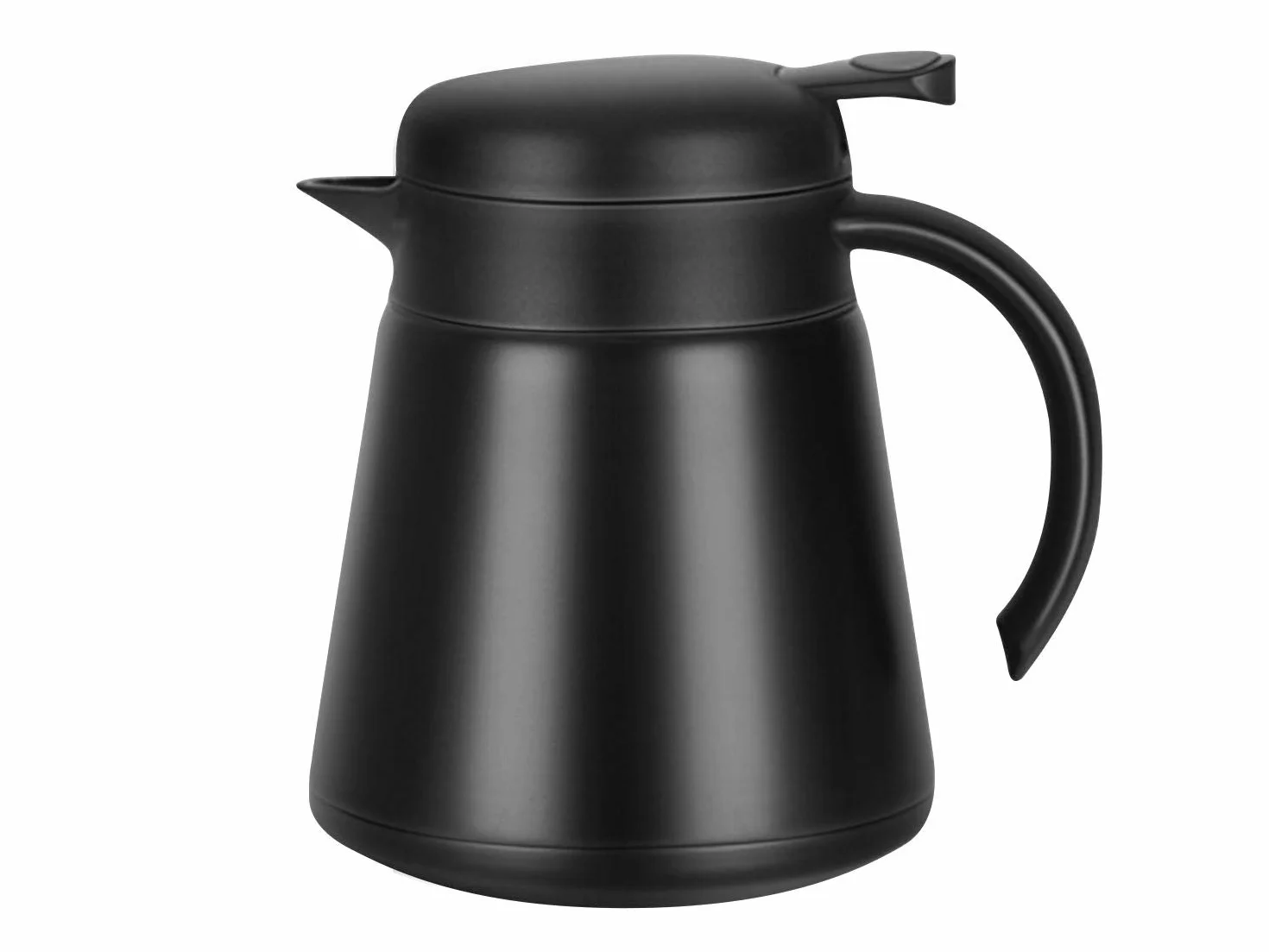 Luvan Dzbanek termiczny 800 ml, karafka termiczna ze stali nierdzewnej 304 18/10, podwójne ścianki, izolowany próżniowo dzbanek do kawy z przyciskiem, bez BPA, do kawy, herbaty, napojów (czarny / 765