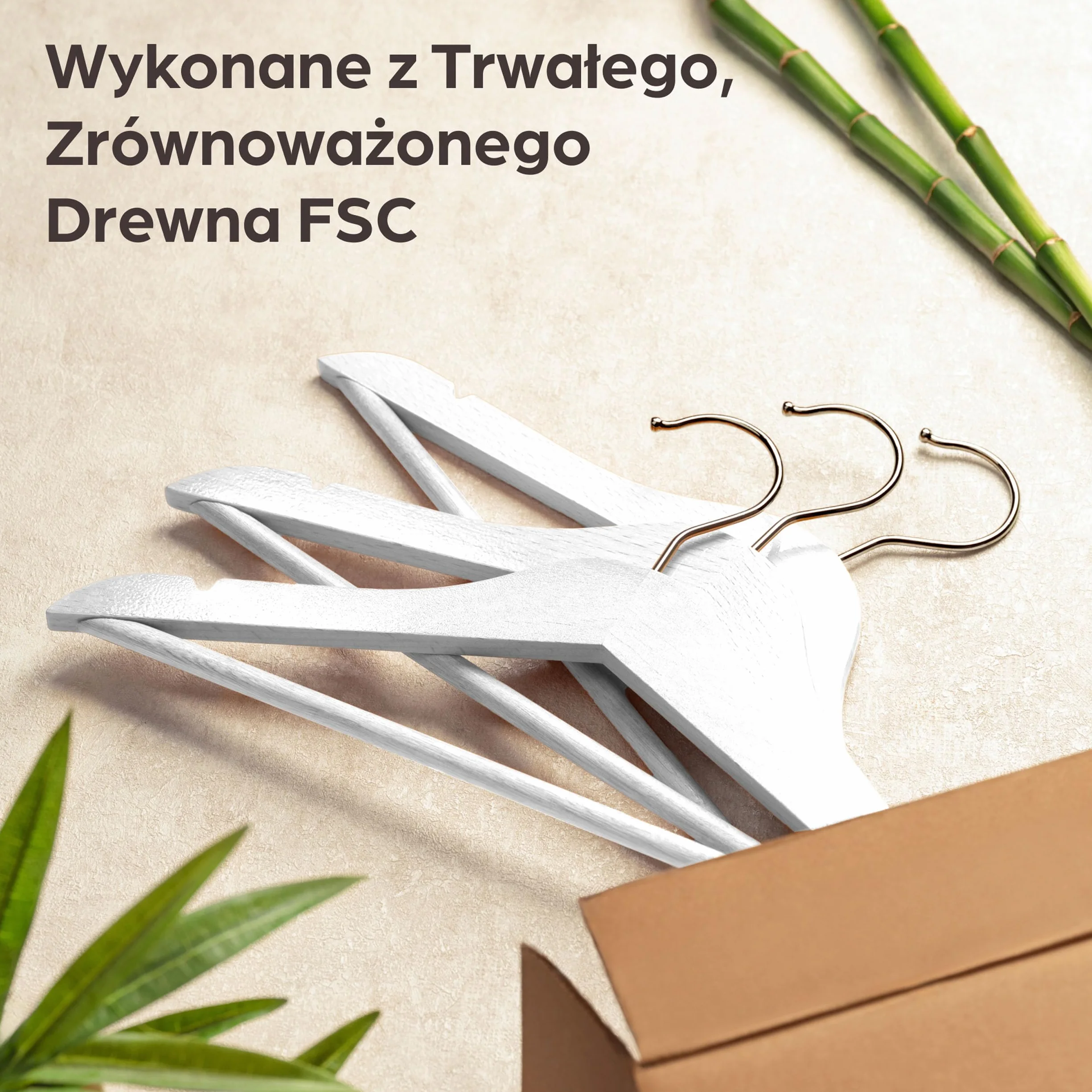 Praknu Drewniane Wieszaki na Ubrania Białe - Zestaw 20 Sztuk - Wieszaki z Drewna FSC® - 360° Obrotowych Haczyków - Z Nacięcia