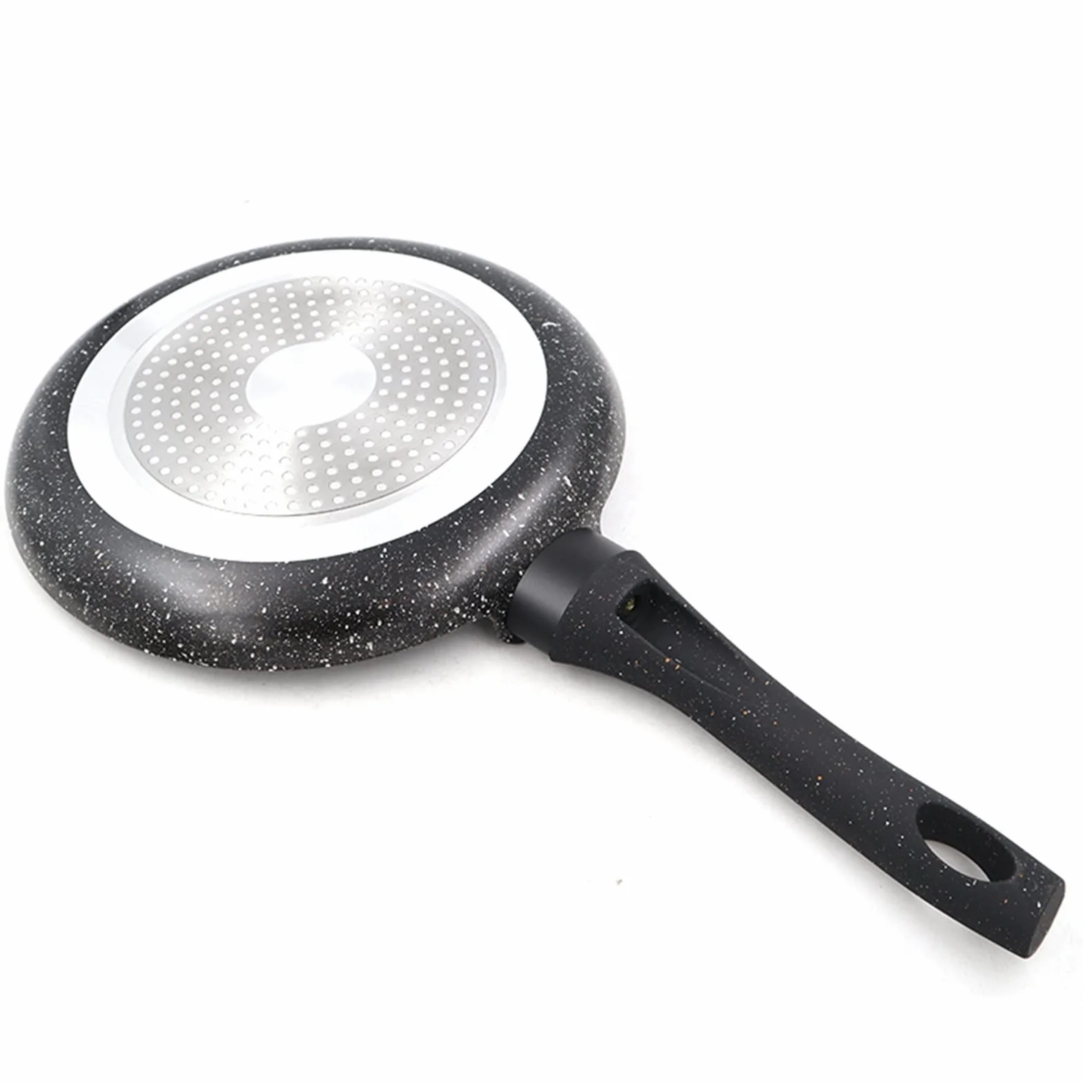 Patelnia do smażenia jajek, patelnia żeliwna, Patelnia z powłoką granitową Nieprzywierająca patelnia 24 cm Płyta indukcyjna do naleśników (kolor: czarny, rozmiar arkusza: 24 cm)