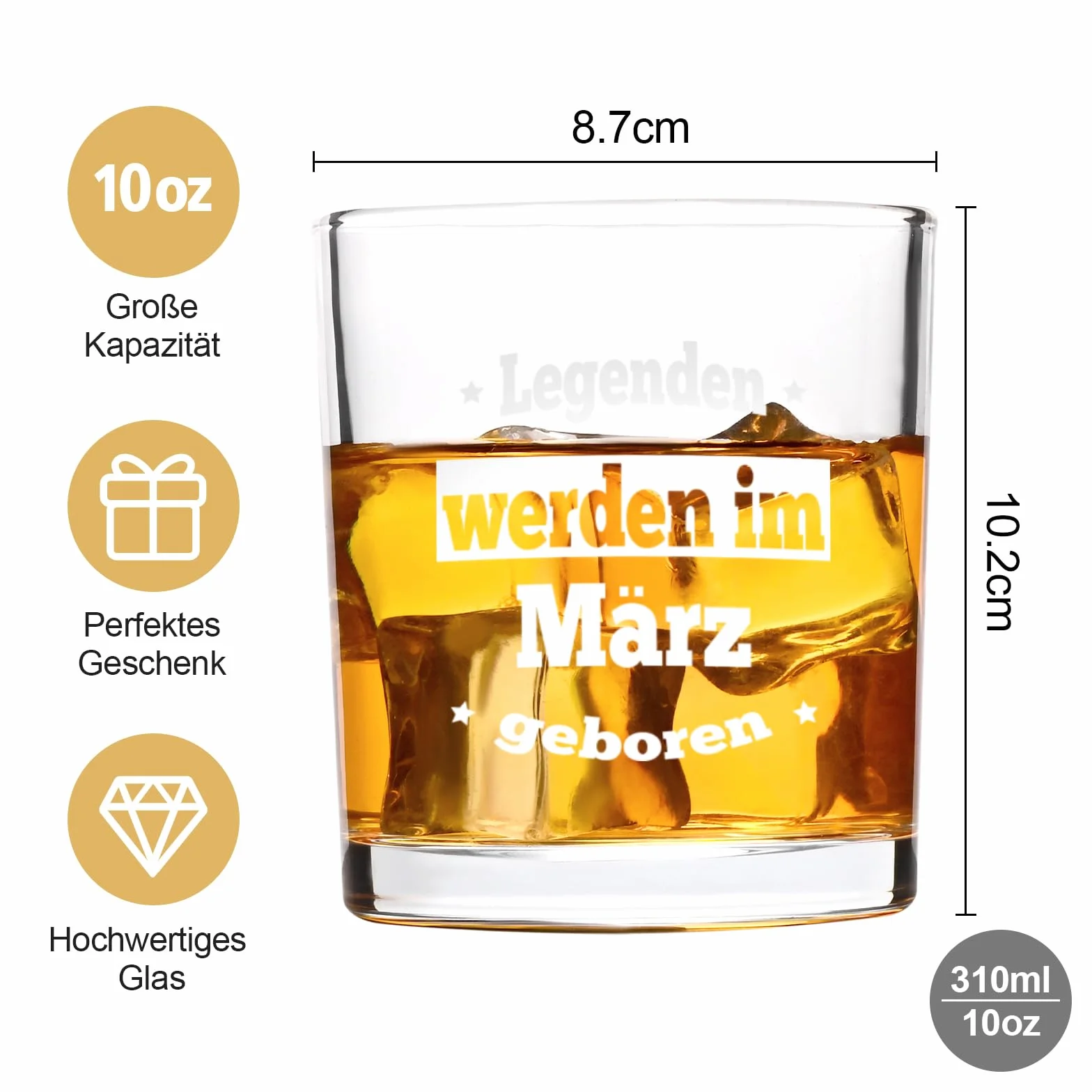 Joymaking Szklanka do whisky – prezent dla mężczyzn, prezent urodzinowy w marcu, sensowny zabawny prezent dla taty, przyjaciela, współpracownika, syna, dziadka – 300 ml