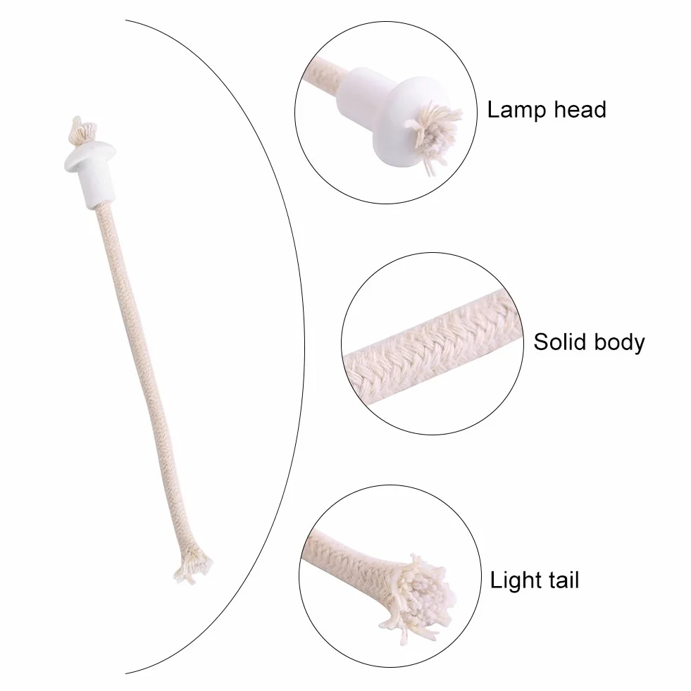 Jectse 7 szt. knota lampy olejowej, bawełna, żaroodporne światło knotowe, zamiennik z uchwytami, latarka, knot, wrog, DIY, do butelki wina, impreza, świeca, olejowa, palnik ogrodowy