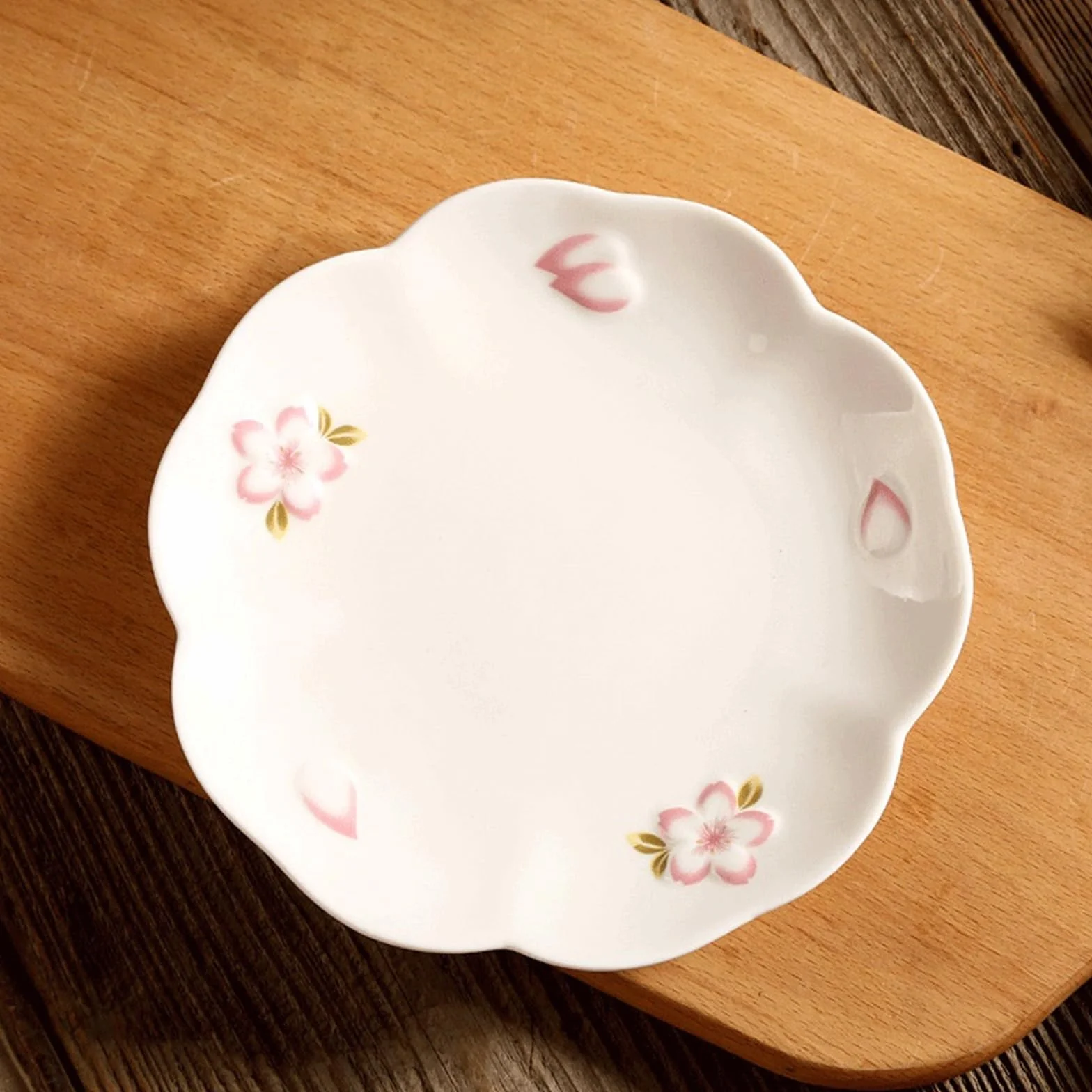 Talerz Talerz ceramiczny ręcznie malowany wytłoczony kwiat wiśni domowy talerz do jadalni na jedzenie stek owocowy deserowy zastawa stołowa kuchni(Pink,10inch)