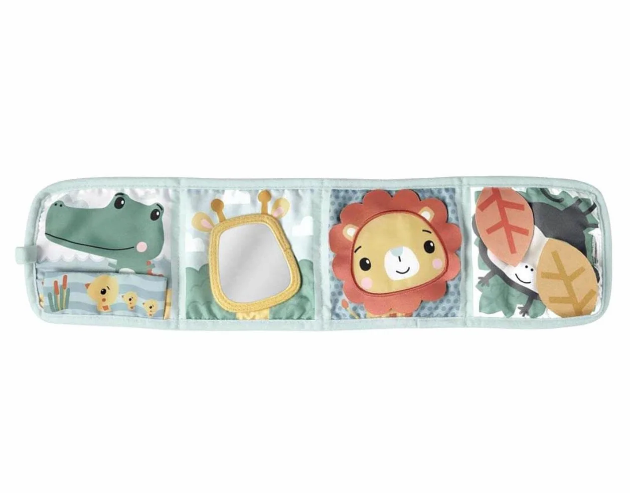 Fisher-Price Aktywizujący Panel sensoryczny Książeczka do zabawy na brzuszku i przenoszenia, dla dzieci od narodzin, HML63