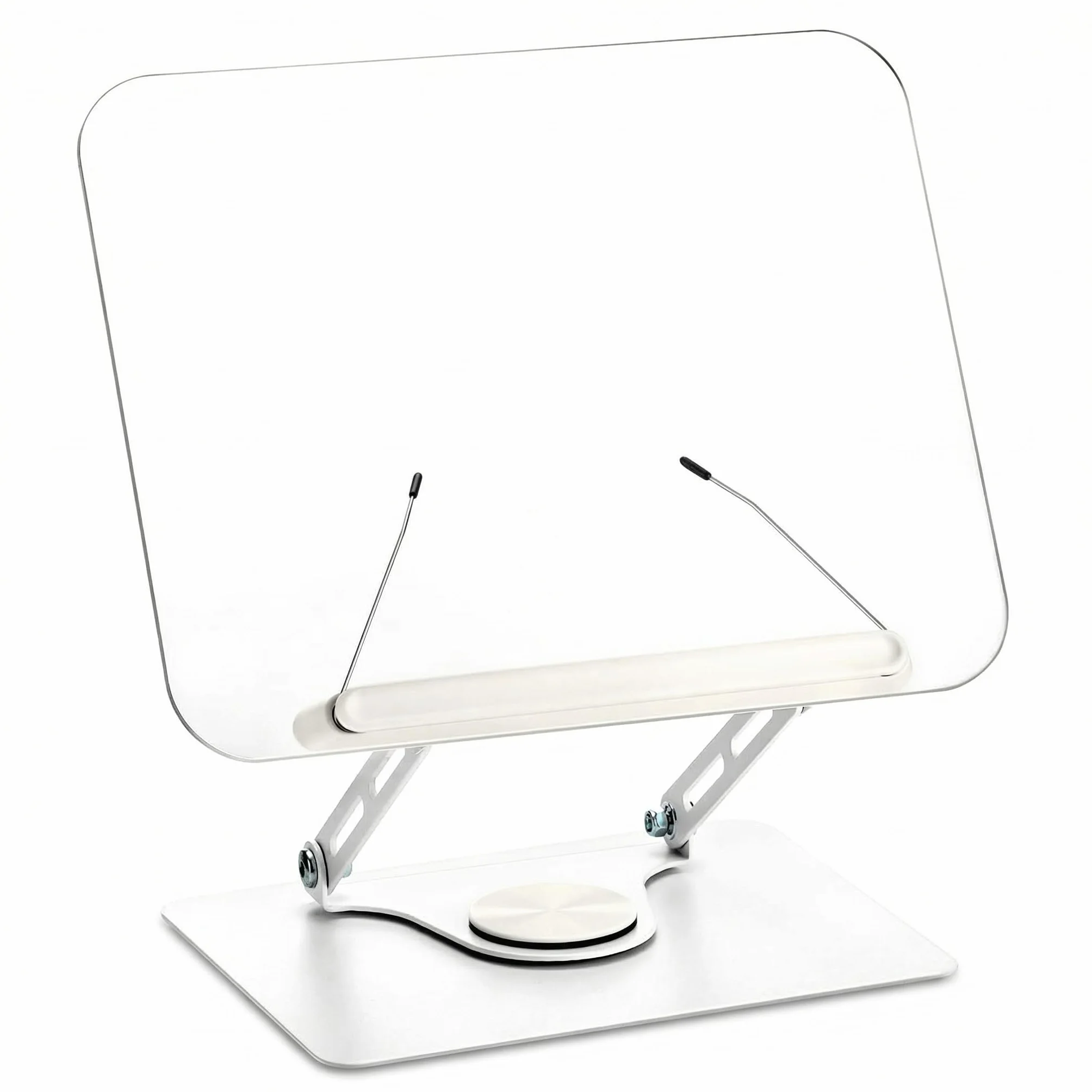 QWORK® Stojak do czytania książek, obracany o 360°, składany, regulowany kąt i wysokość, nośność ok. 5 kg, kompatybilna z telefonami komórkowymi, tabletami, laptopami