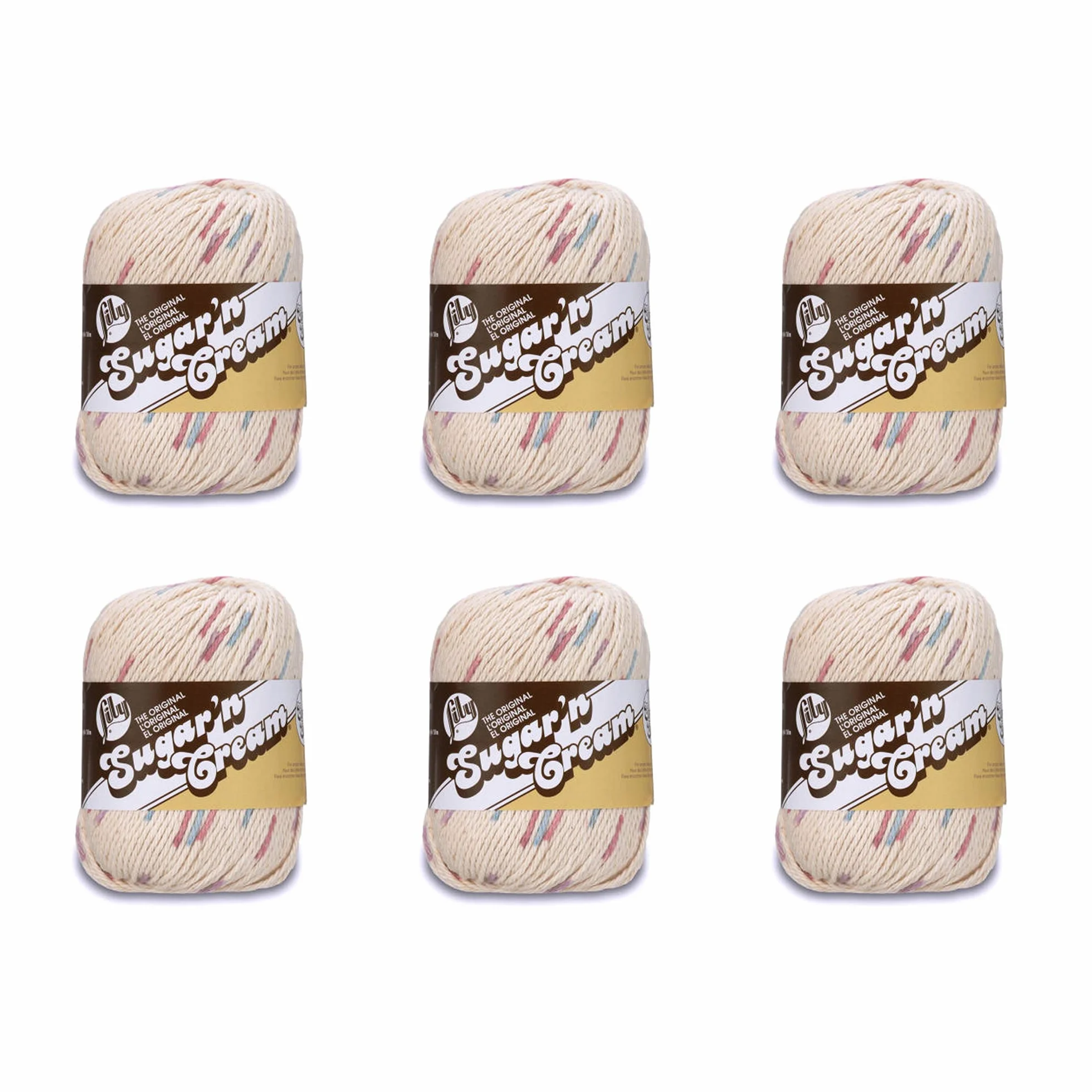 Lily Sugar'N Cream Super Size Potpourri przędza - 6 opakowań 85 g - bawełna - 4 średnie (czesanka) - 150 jardów - dziewiarstwo/szydełkowanie