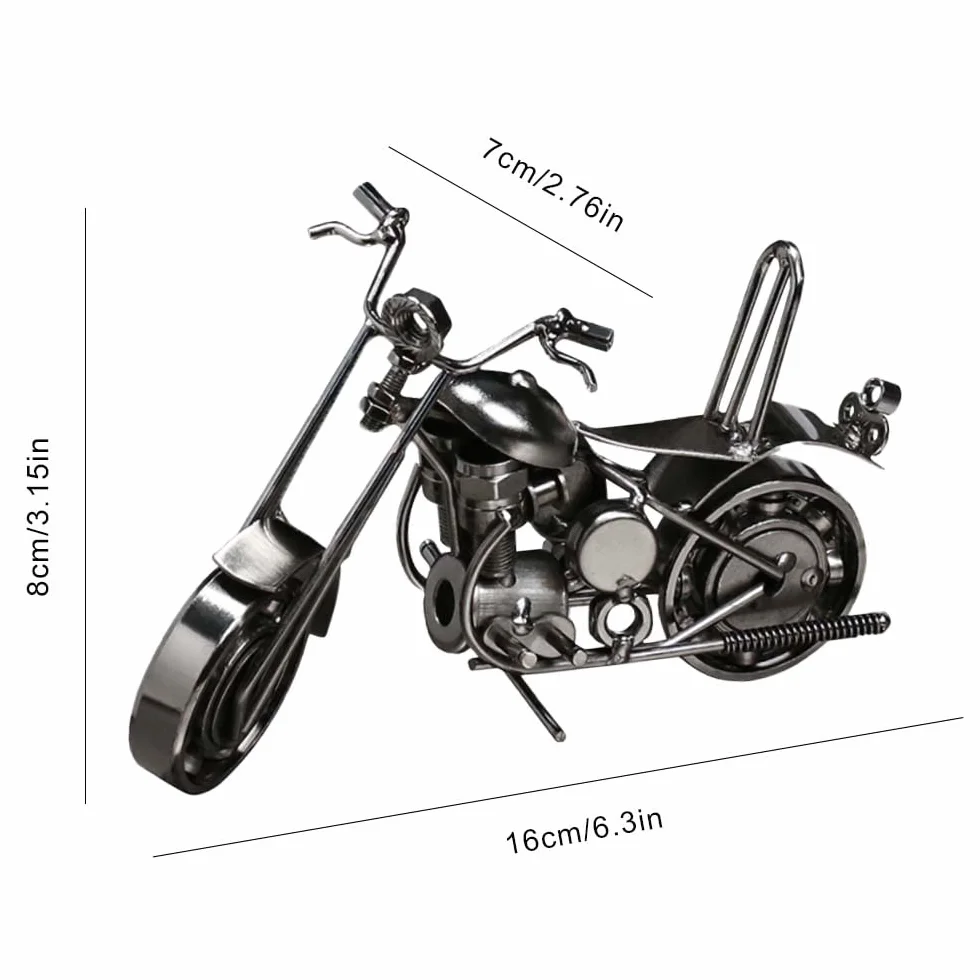 Maigendoo Model motocykla dekoracja silnika sztuka vintage metal motocykl prezenty dla rowerzystów dekoracja biurka do domu ozdoby ręcznie wykonany prezent urodzinowy dla chłopców dziewcząt miłośników