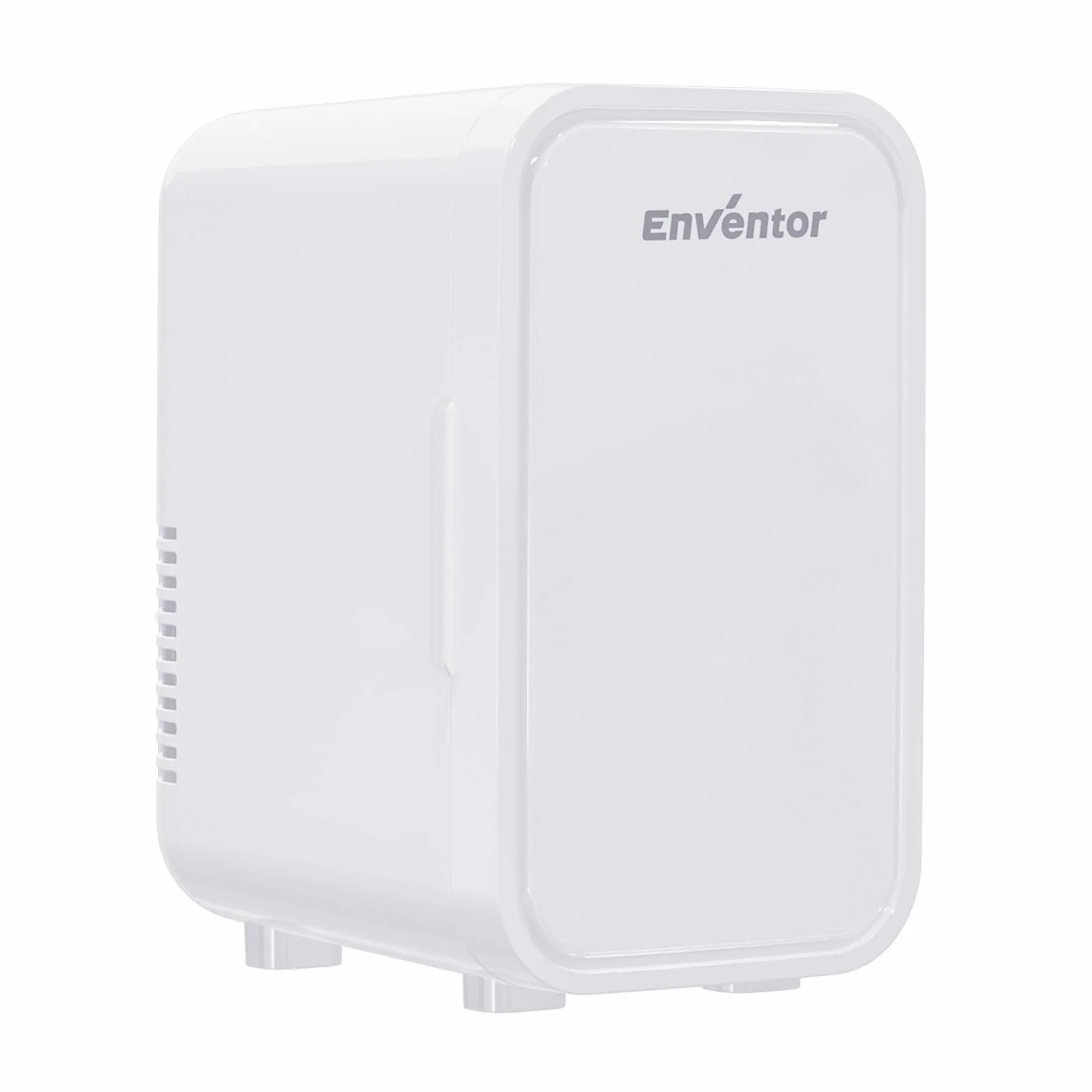 Enventor Mini lodówka, 6 litrów/8 puszek, zasilanie AC+12V DC, przenośna chłodziarka i podgrzewacz, mała lodówka do sypialni, samochodu, pielęgnacji skóry, owoców i napojów, biała