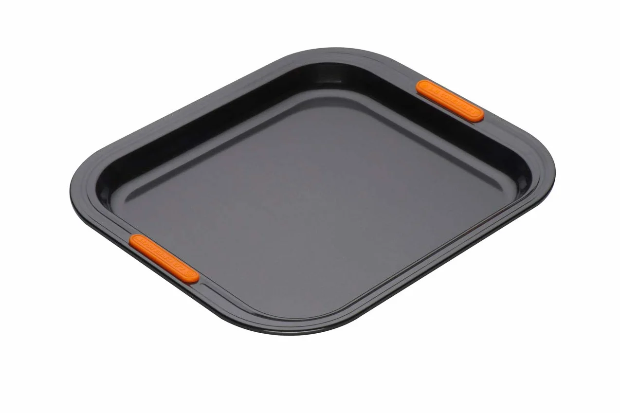 LE Creuset hartowane nieprzywierające naczynia do pieczenia prostokątna taca do piekarnika, 31 cm, czarna
