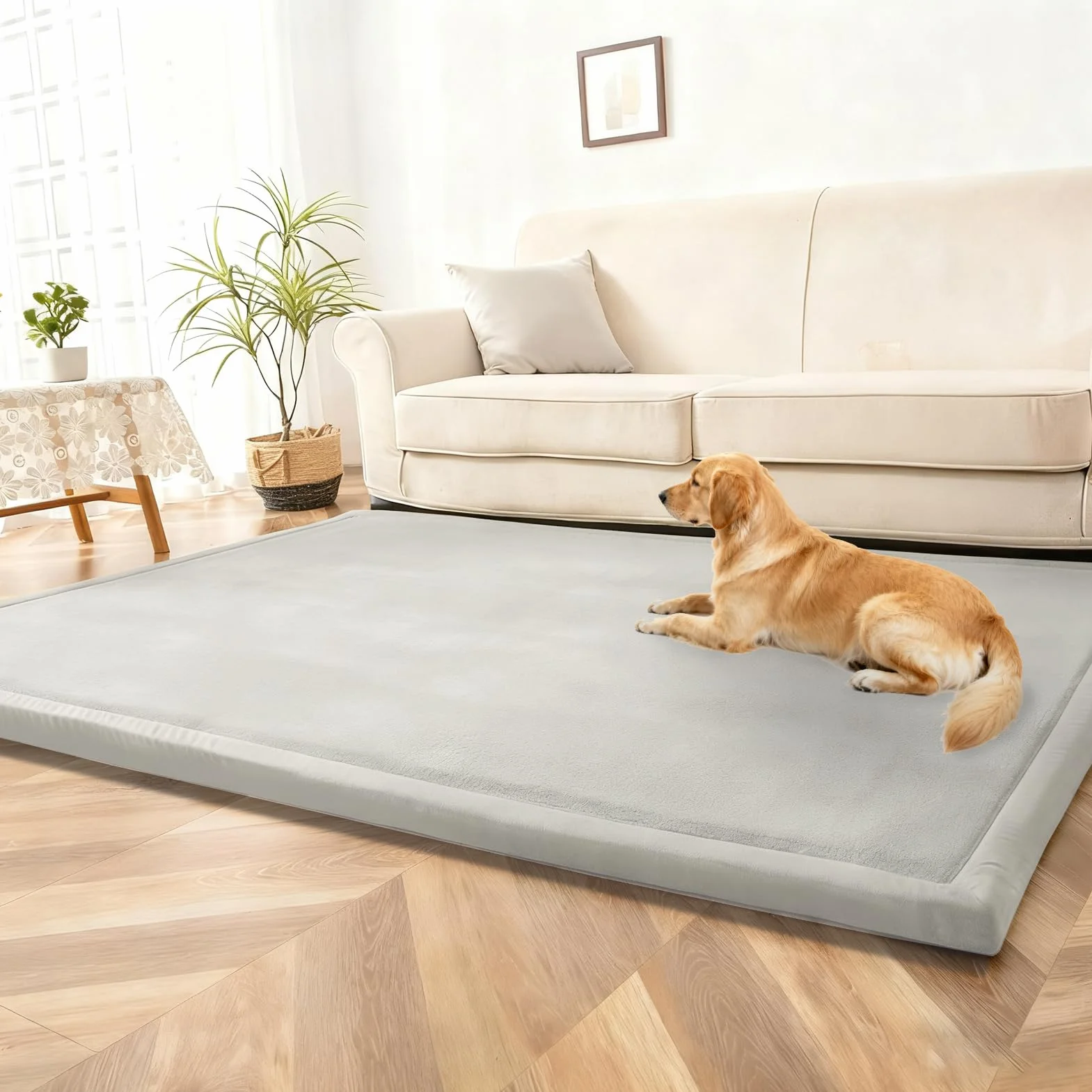Mata do Zabawy dla Dziecka Wkładka do Kojca 2cm Grubo Wyściełana Mata do Raczkowania 200 x 300 cm Antypoślizgowa Mata do Zabaw dla Dzieci