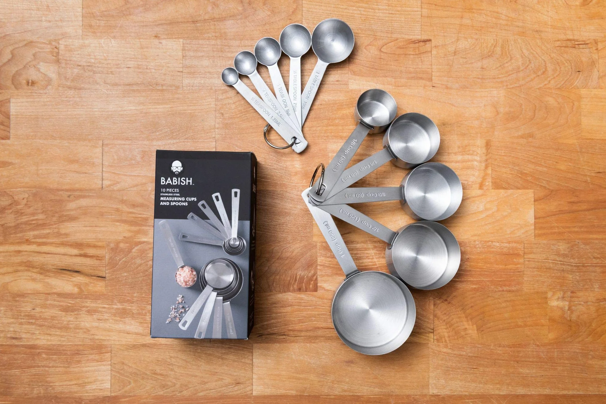 Babish 10-częściowy zestaw miarek i łyżeczek ze stali nierdzewnej