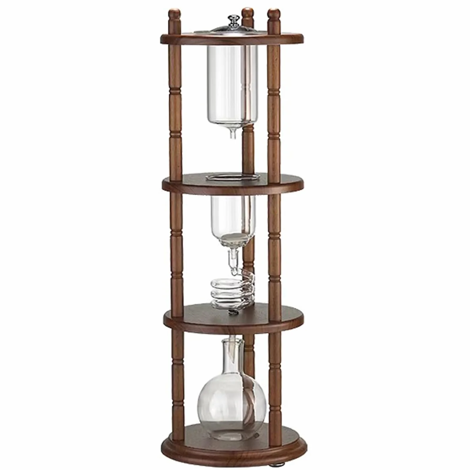 Wieża do kawy Cold Brew, szklany dzbanek do parzenia z technologią powolnego kapania, regulowany zawór, 750 ml, zaparzenia 5-7 filiżanek, idealny do użytku domowego lub komercyjnego