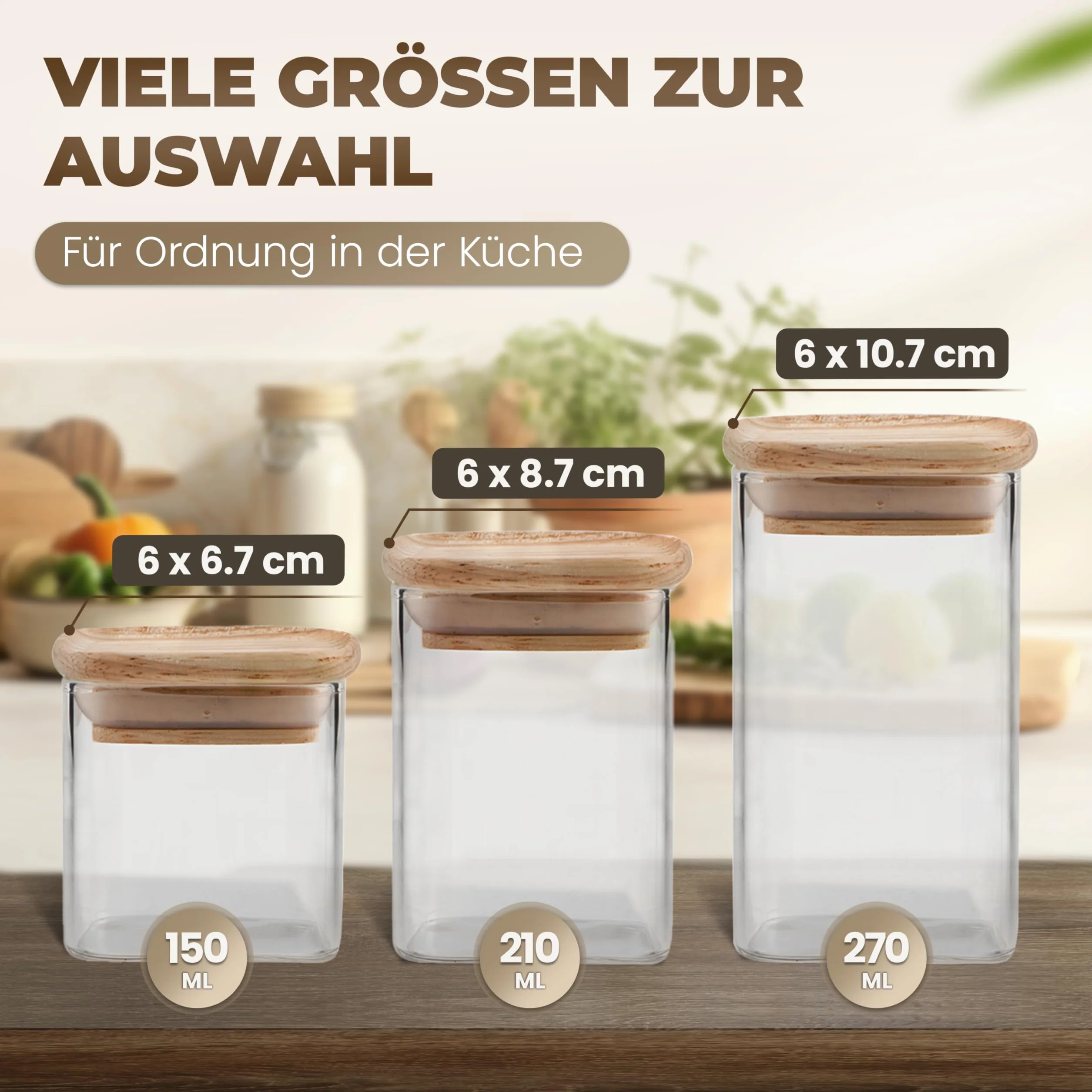 Pojemniki na przyprawy, prostokątne, bambusowe pokrywki, 270 ml (zestaw 12 sztuk), pojemniki na przyprawy, szklane słoiki na przyprawy, do przechowywania przypraw, małe słoiki z pokrywką i