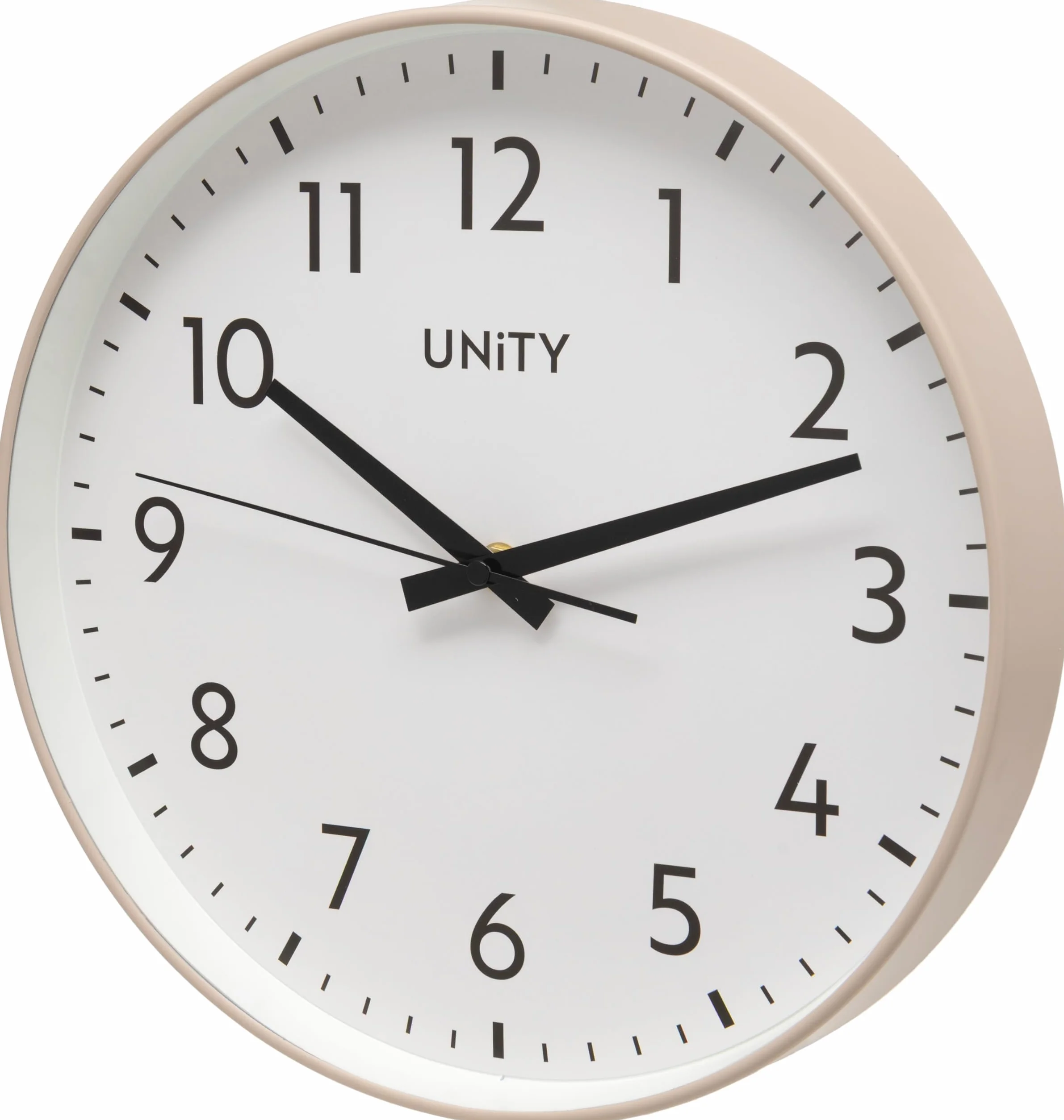 Unity Zegar ścienny, Fradley, Silent Sweep, nowoczesny, biały, 30 cm / 12 cali (Brown)