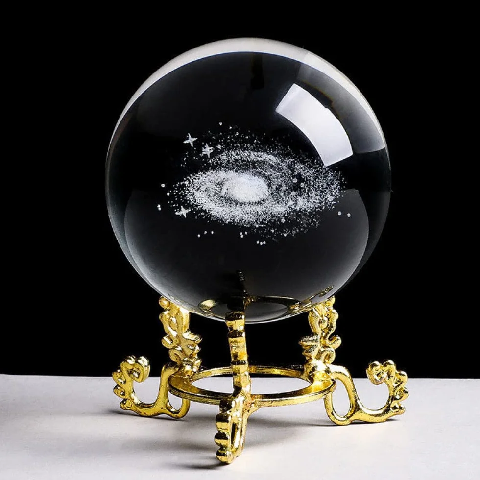 60/70/80MM średnica Globe Galaxy miniatury kryształowa kula 3d grawerowane szkło kwarcowe kula kula akcesoria do dekoracji domu, tylko piłka, 60mm