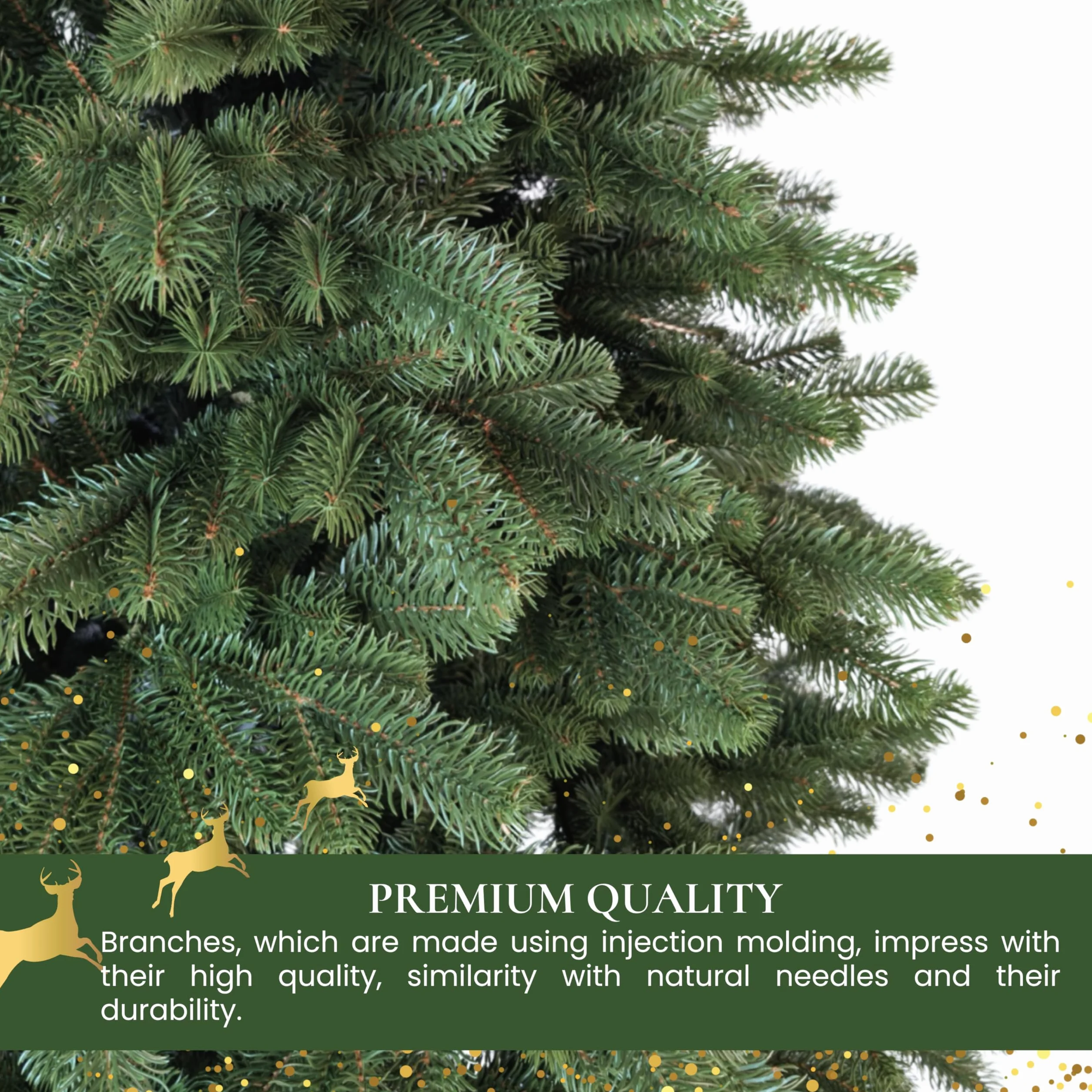 SMEREKA® Choinka Sztuczna 120 cm Jak Żywa [100% Odlew PE, Made in EU] Premium Gęsta Jodła Nordmanna - Naturalnie Wyglądająca Gałązka Christmas tree