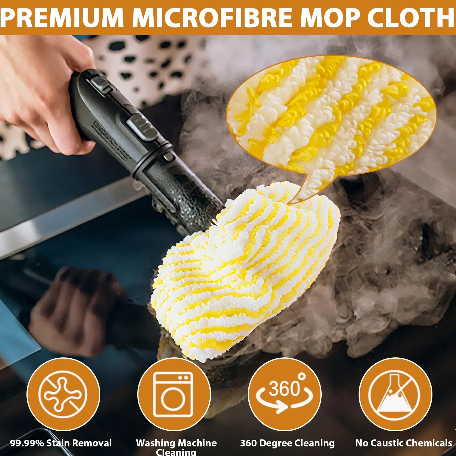 Zestaw 6 mikrofibrowych ściereczek Muyohix do parownic Kärcher EasyFix SC1, SC2, SC3, SC4, SC5, części zamienne do parownic Kompatibel z Kärcher, 3 dysze do podłóg i 3 dysze ręczne