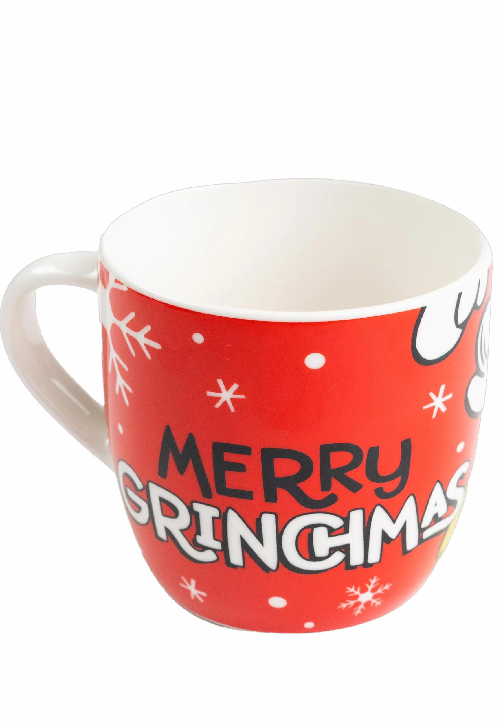 United Labels Grinch Merry Grinchmas 3-częściowy zestaw śniadaniowy, czerwony, porcelanowy zestaw naczyń z talerzem Ø 19 cm, filiżanka 220 ml i miska 330 ml