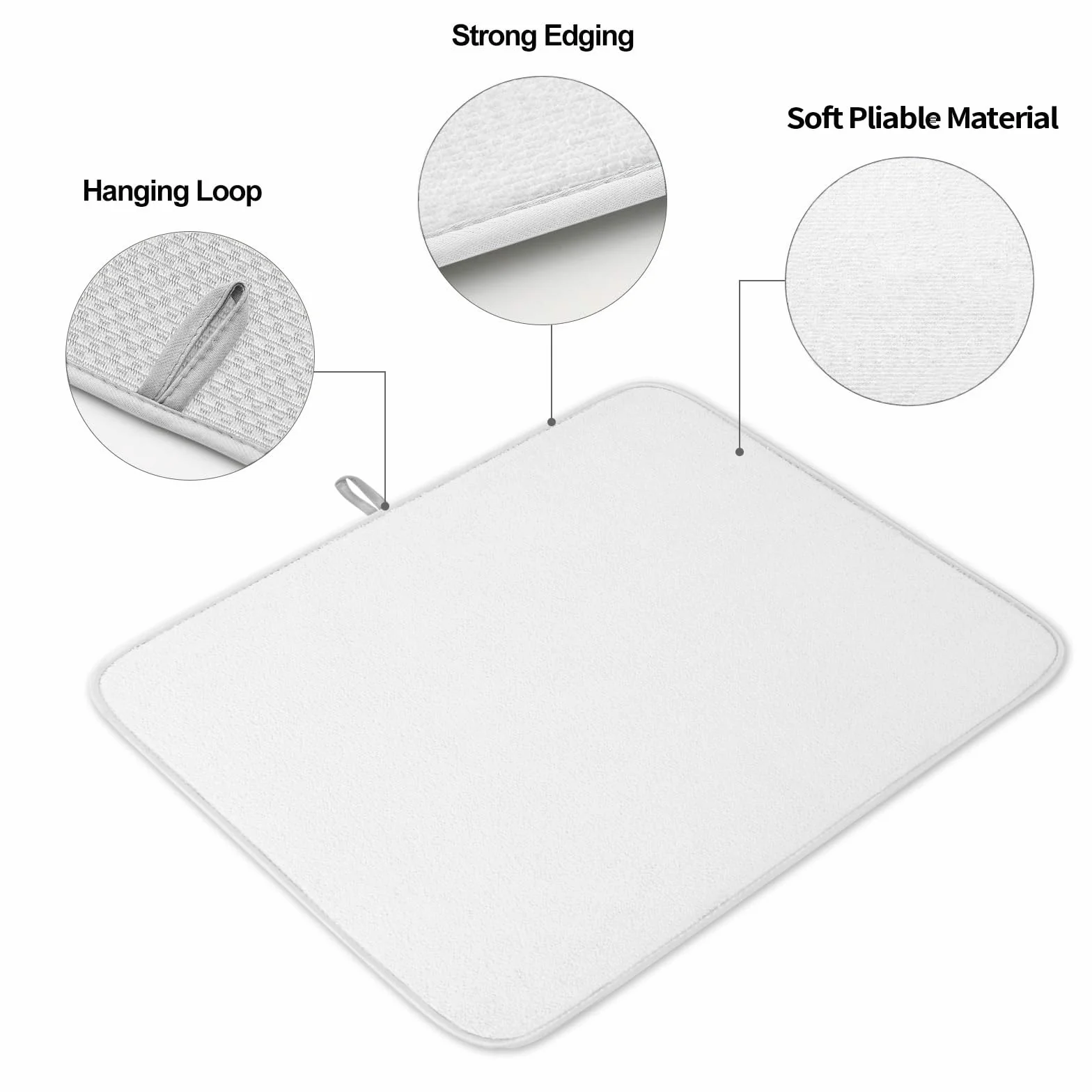 Zestaw mat do suszenia naczyń 45 x 61 cm – chłonne podkładki z mikrofibry do blatu kuchennego nowoczesny minimalistyczny design szybkoschnące butelki i rozwiązanie do suszenia naczyń, 2 szt