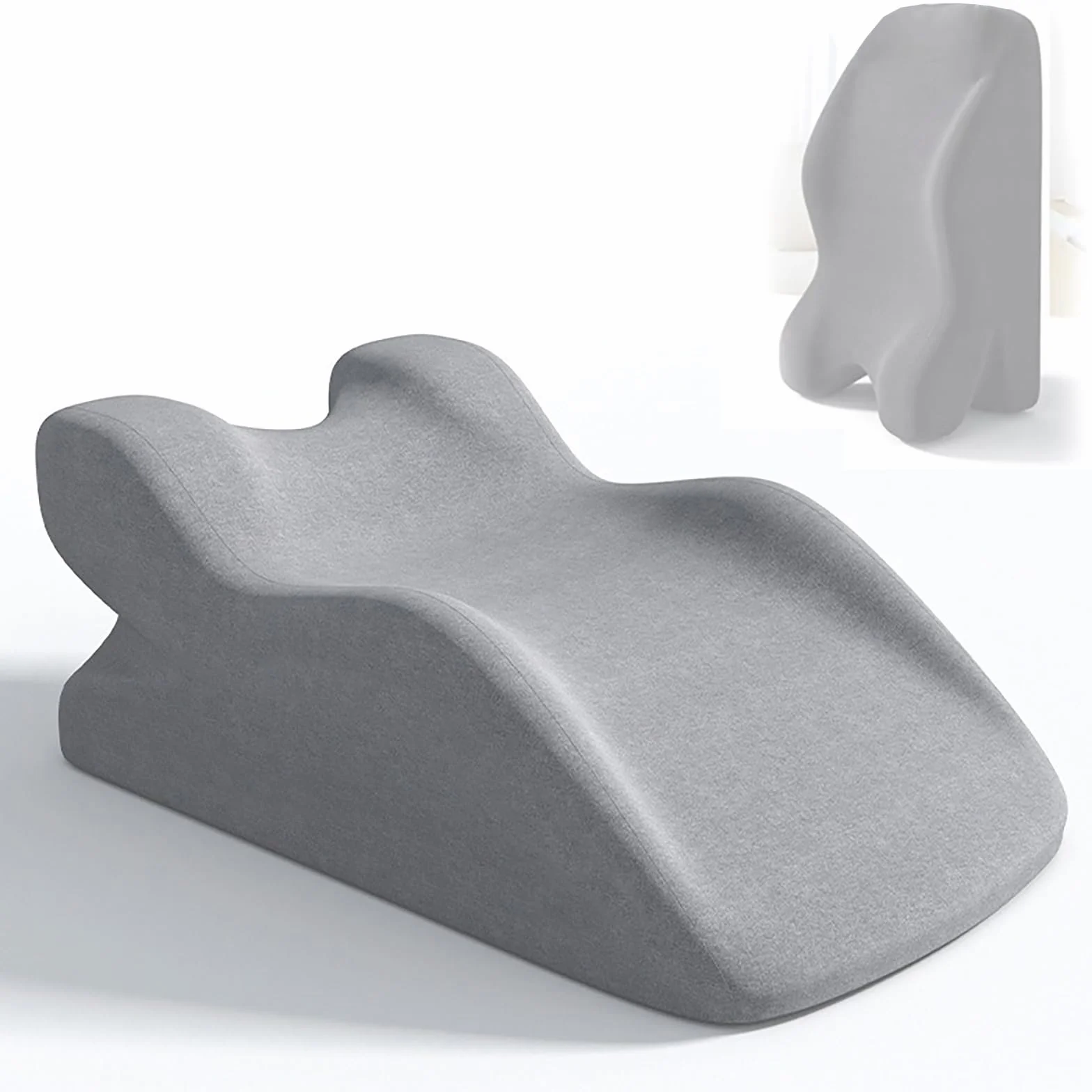 Sweet Spot Pillow Dla Par, Klinowy Podkład 27° Do Ustawienia Pozycji, Poduszka Wspierająca Z Pianki Memory Z Zagłówkiem Do Komfortu W Pozycji Siedzącej I Leżącej,Light gray B-60x36x24cm