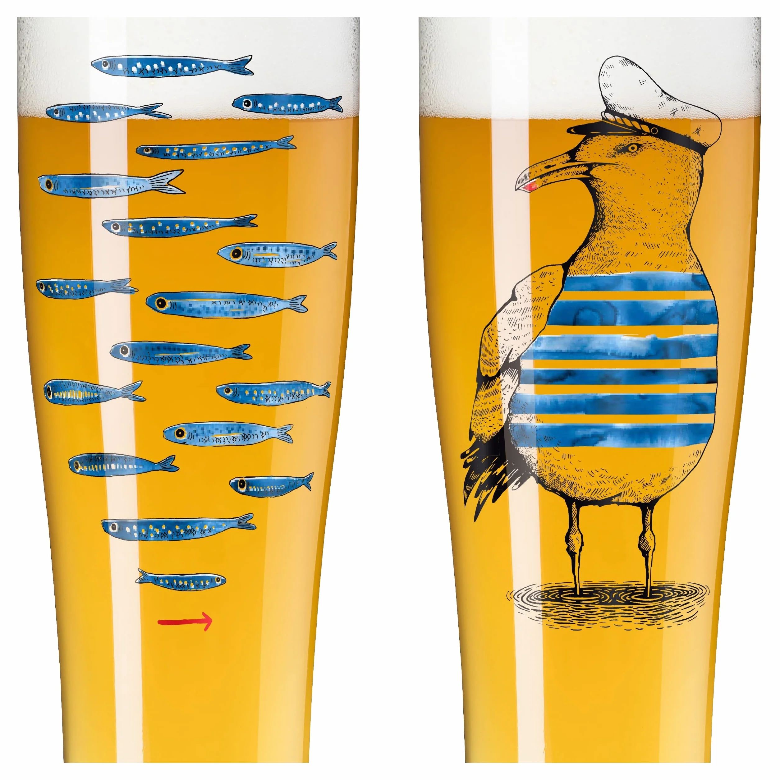 RITZENHOFF 3481007 Szklanki do piwa pszenicznego 500 ml - zestaw 2 szt. - seria czas przydatności zestaw nr 7, 2 sztuki z wielokolorowym nadrukiem cyfrowym